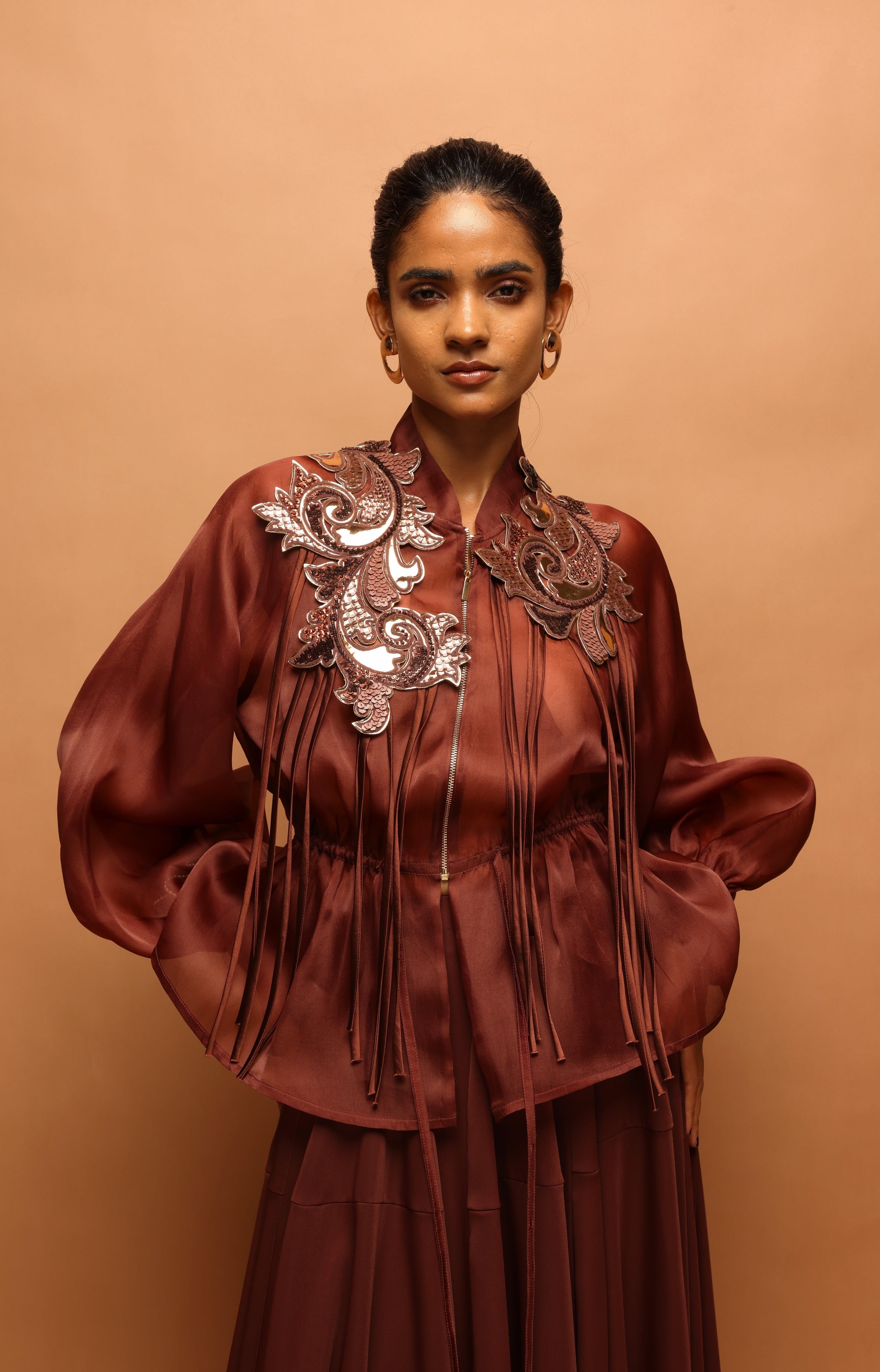 Araquis Burnished Top And Skirt