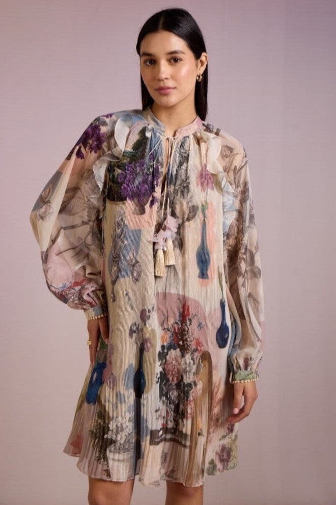 CORA TIE-UP PLEATED MINI