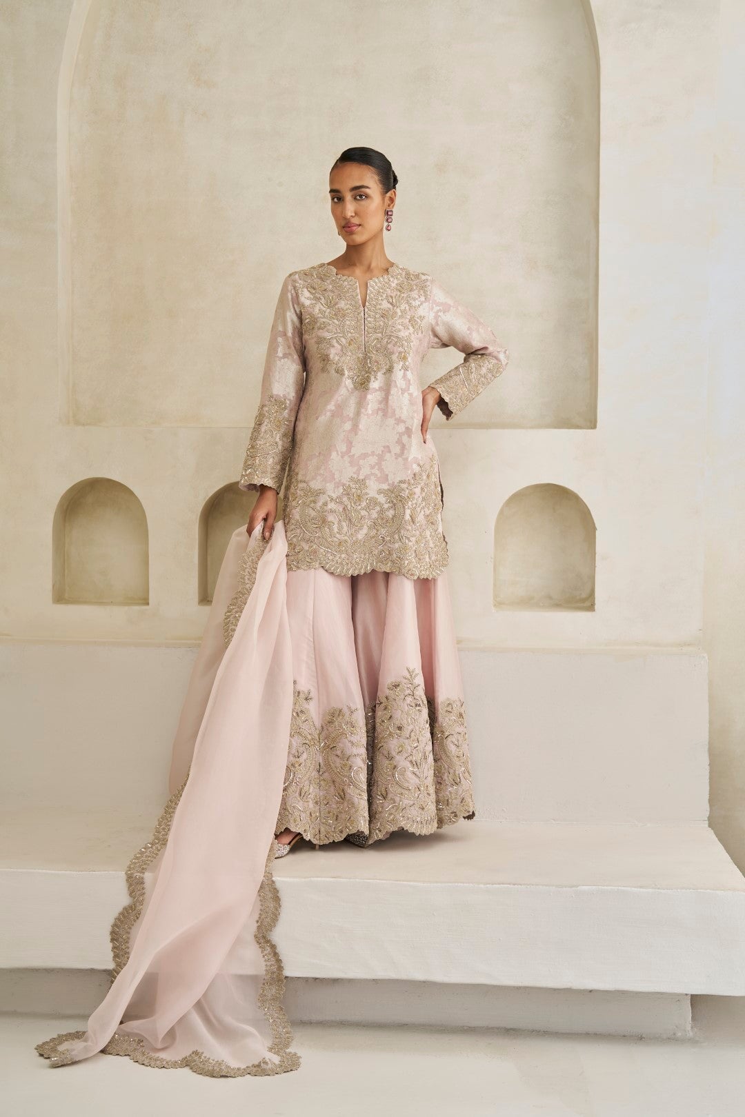 Roselle Brocade Kurta Set