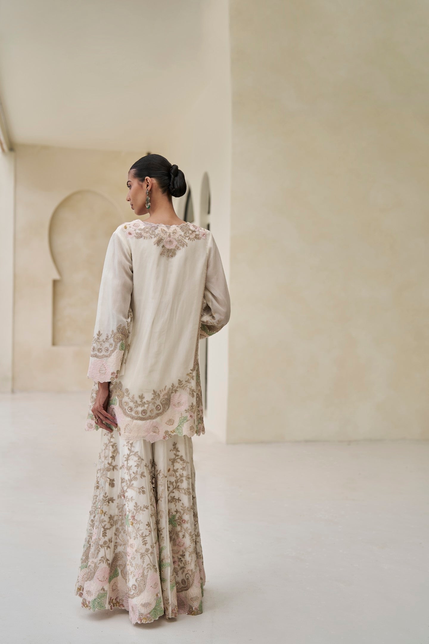 Lush Arbor Embroidered Sharara Set