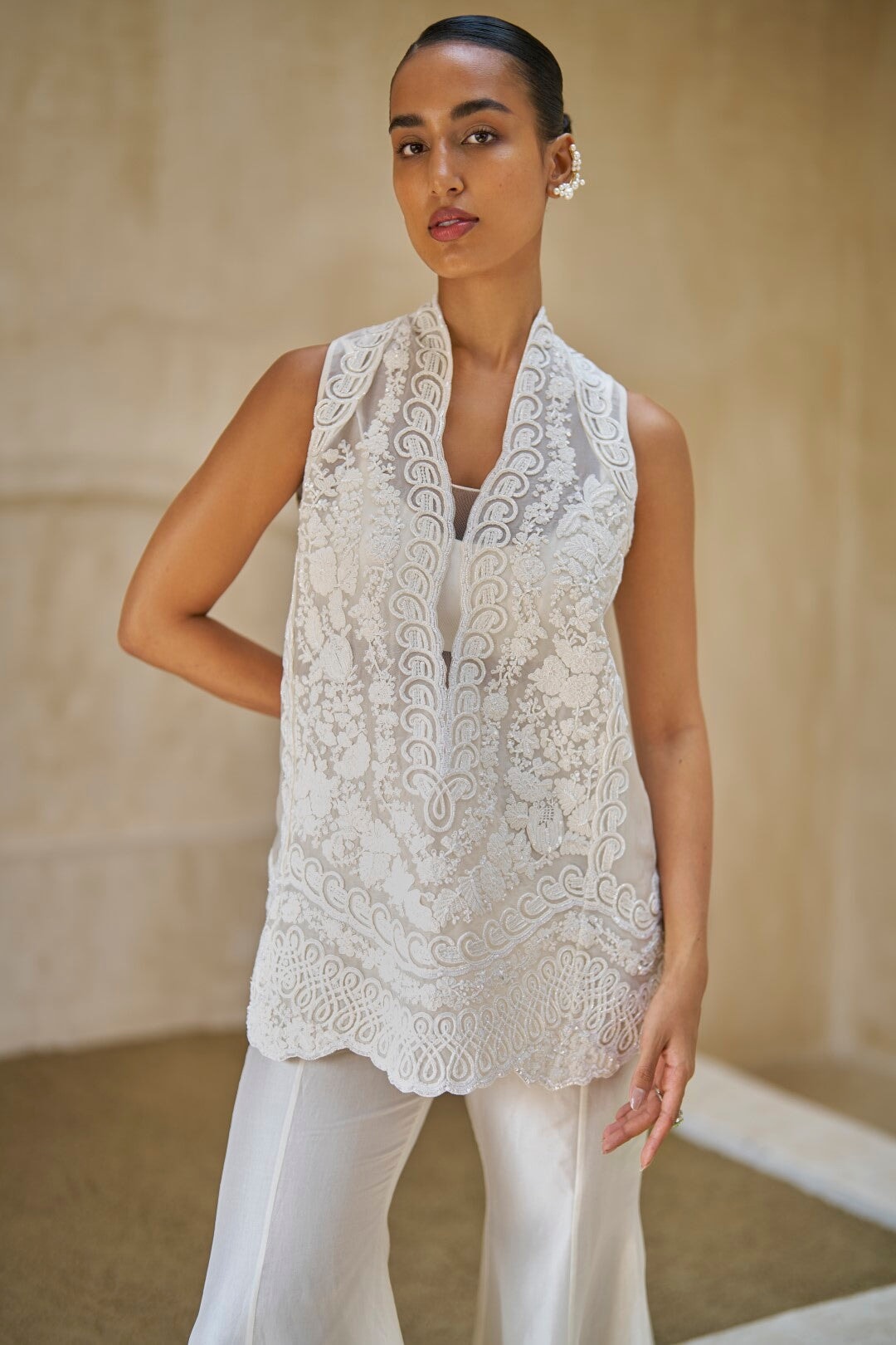 Frosted Bloom Ornate Kurta Set