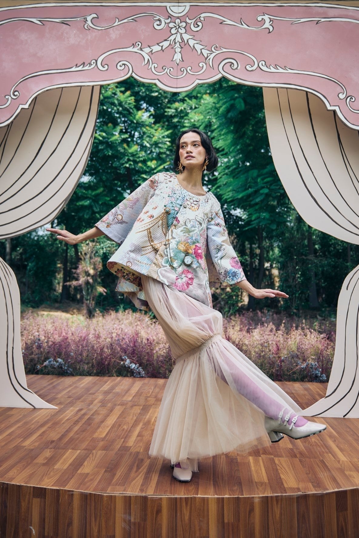 Articulate Gathered Tulle Skirt