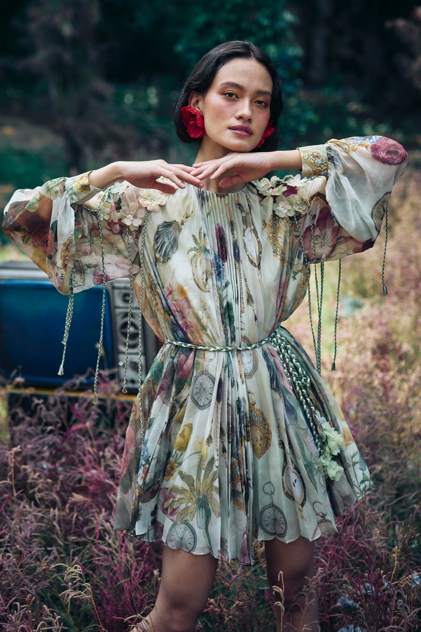 pankaj and nidhi pleated dress Porto Solstice Pleated Dress