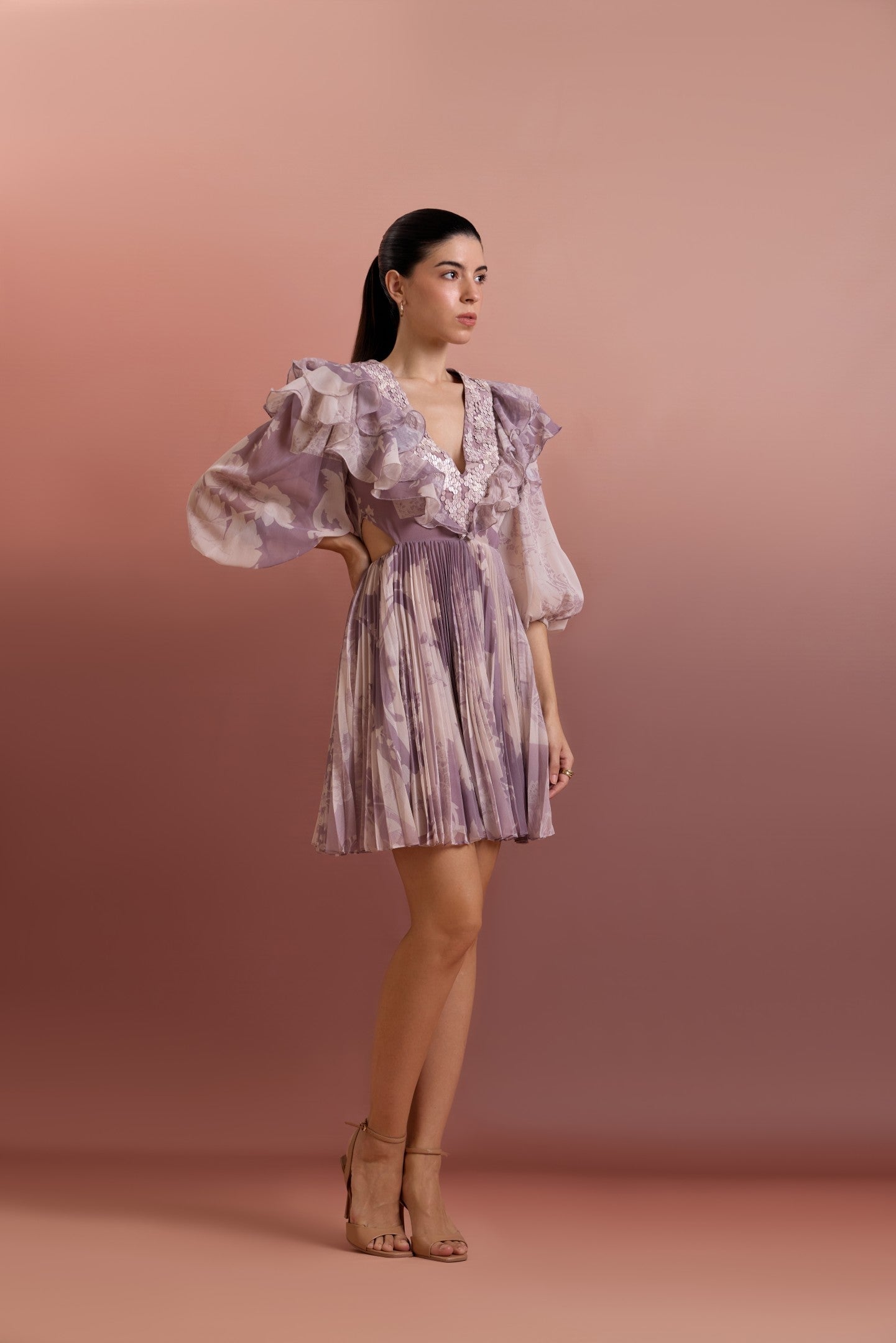 ARTISIMO EMBELLISHED CUT-OUT MINI DRESS