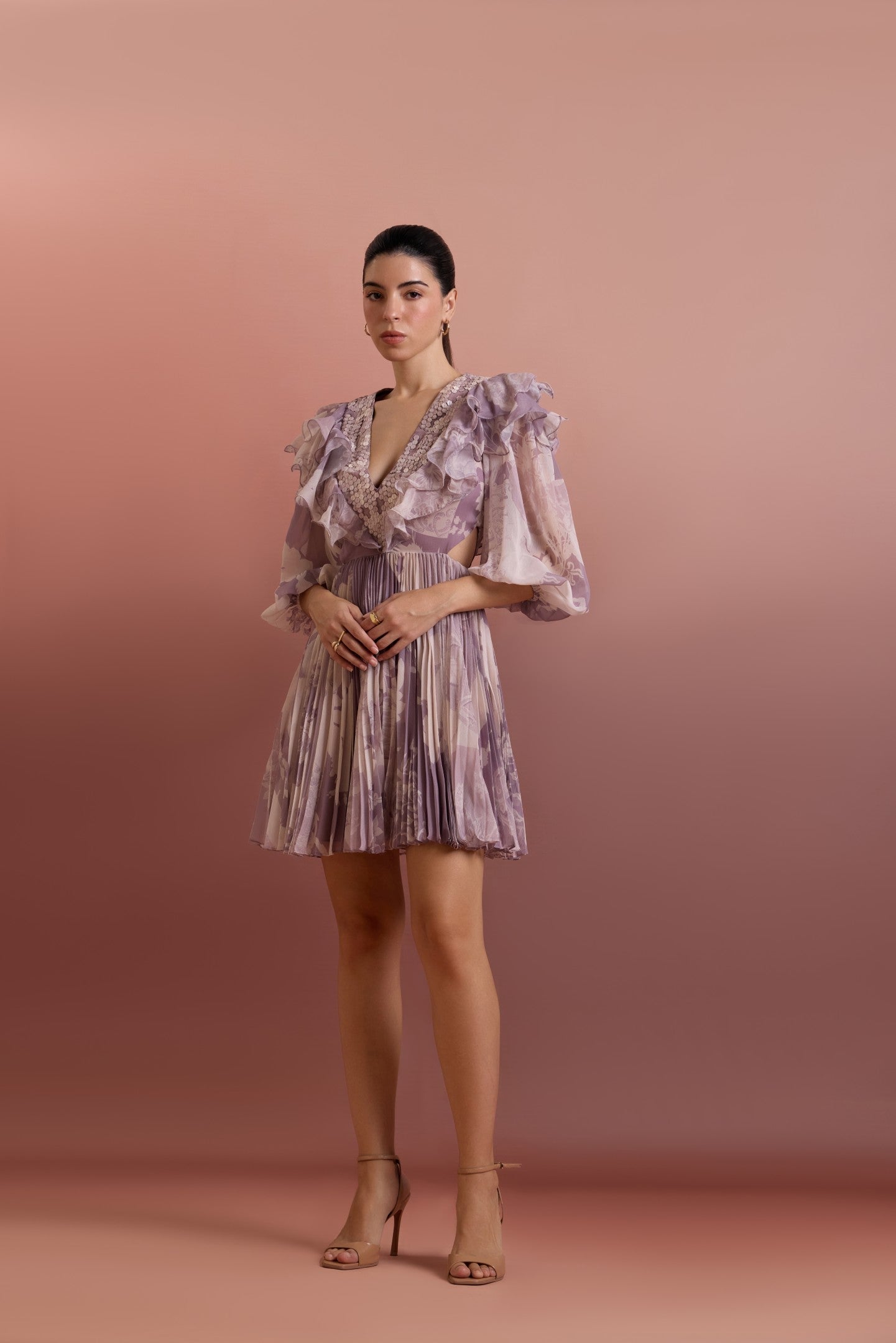 ARTISIMO EMBELLISHED CUT-OUT MINI DRESS