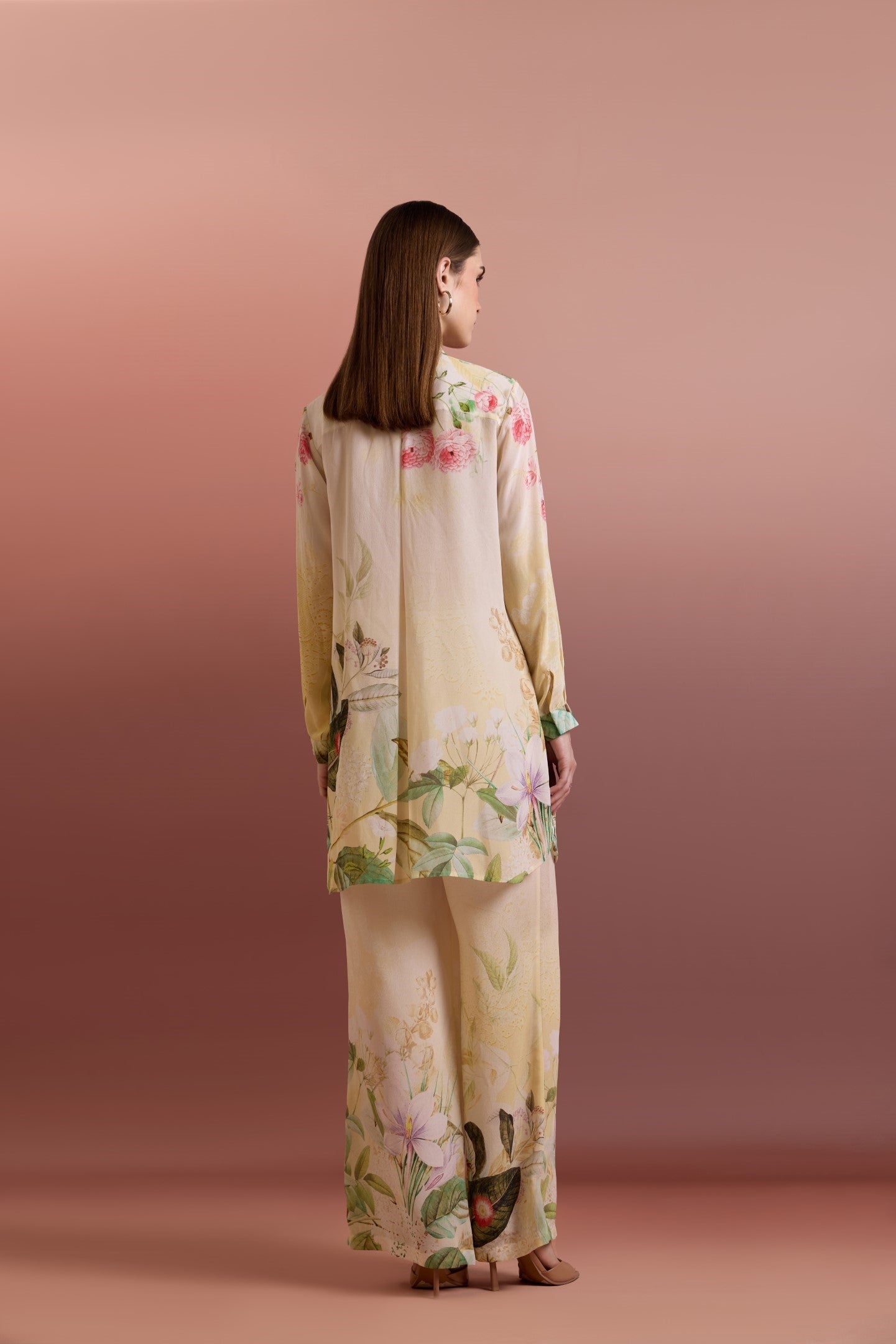 SNOWING EMBELLISHED RELAXED TUNIC WITH STRAIGHT PANTS