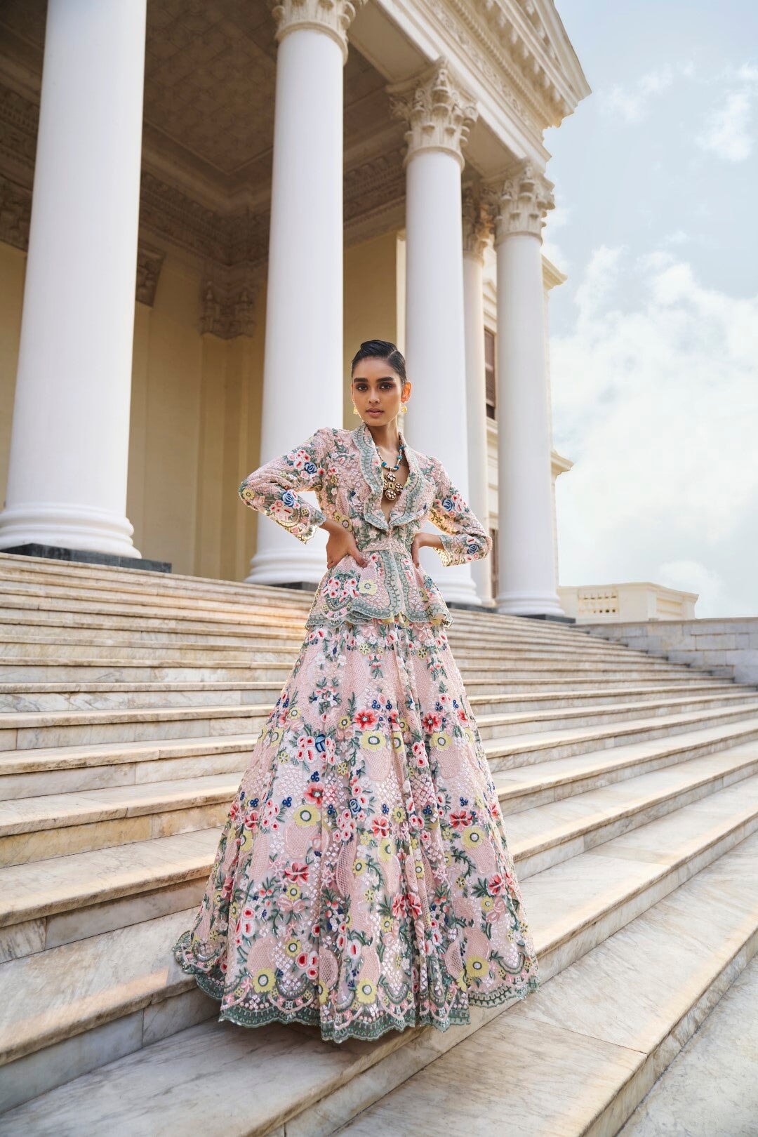 The XV Couture Peplum Lehenga Set The XV Couture Peplum Lehenga Set