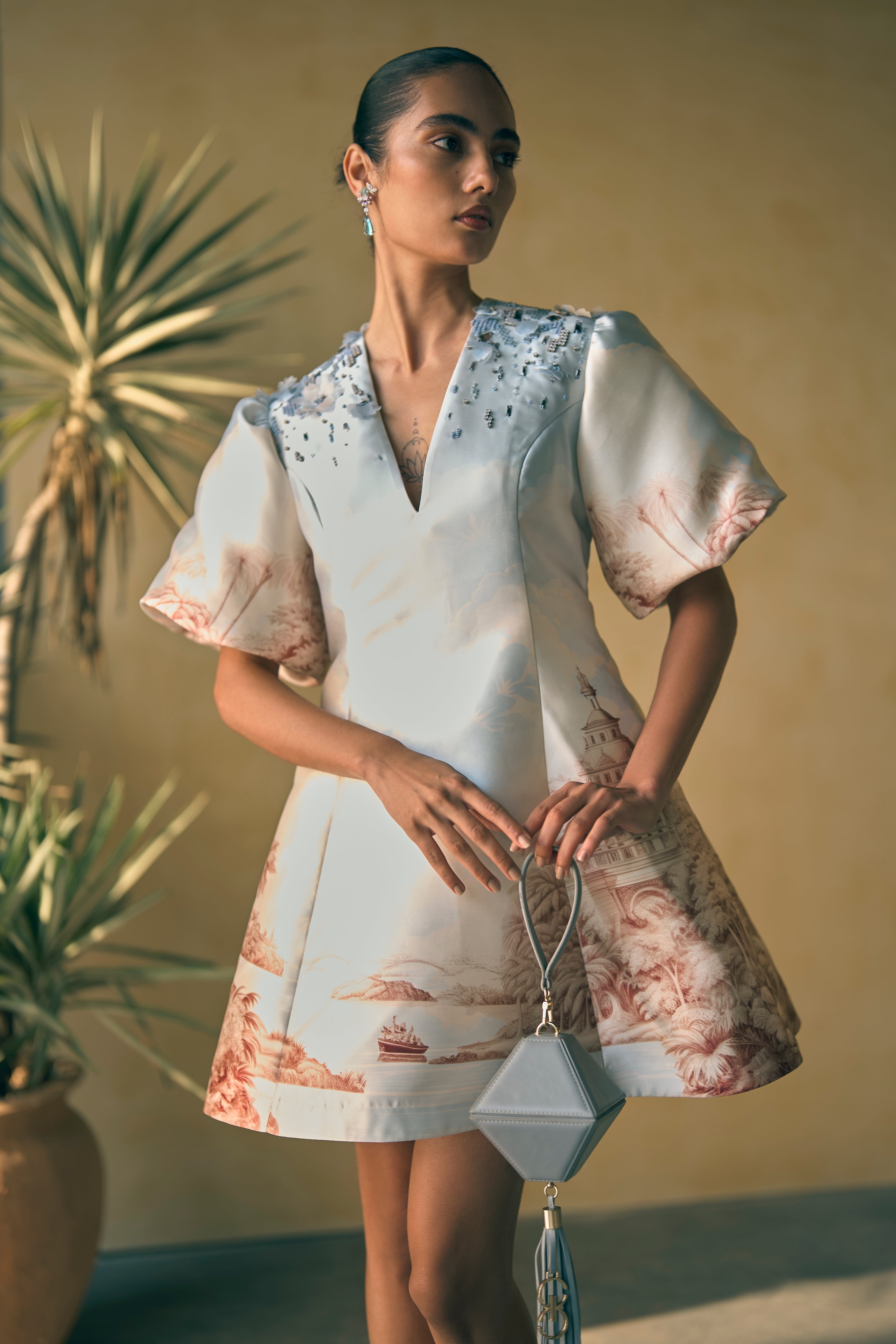 Porto Azure Mini Dress