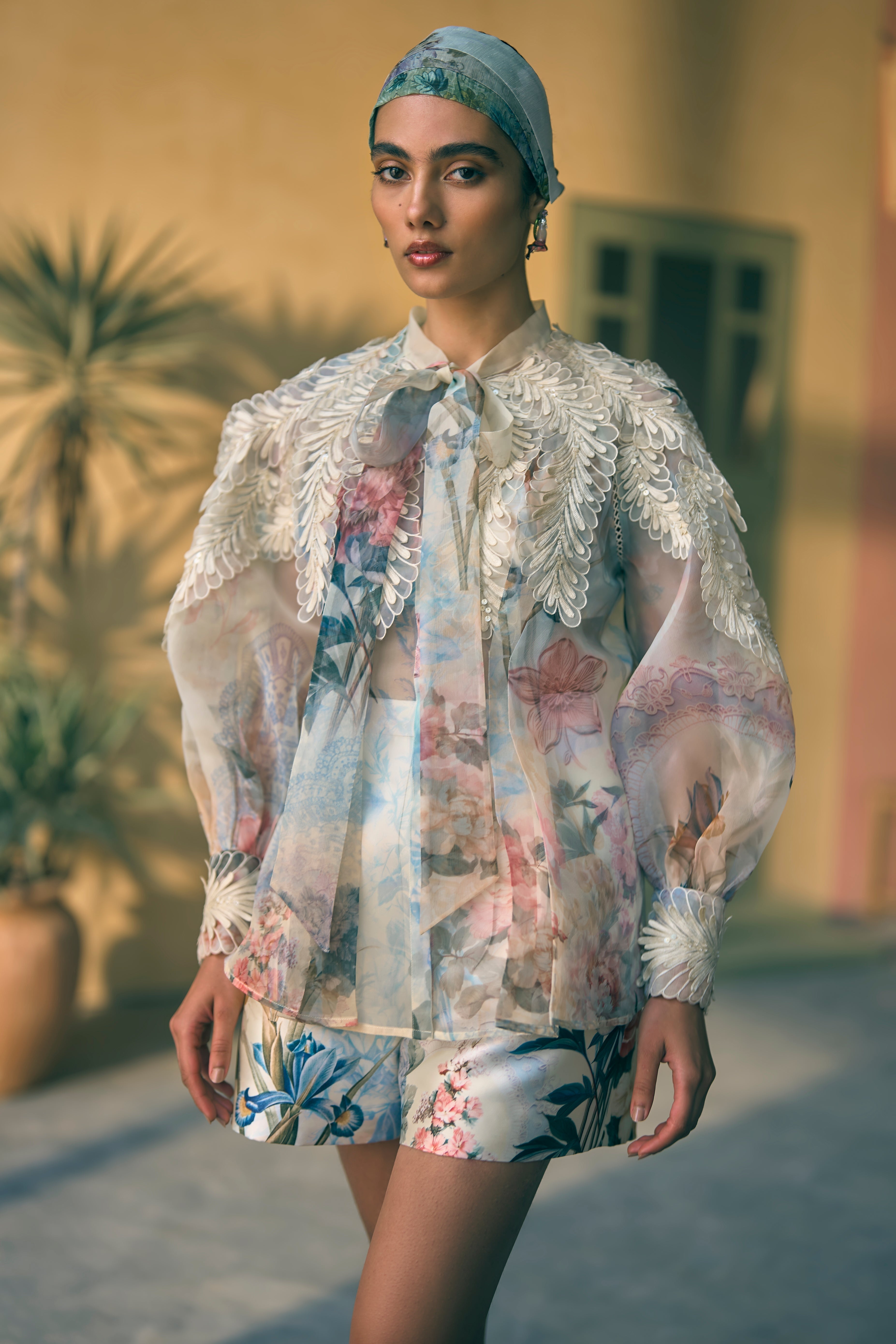 Porto Filigree Flora Top And Shorts