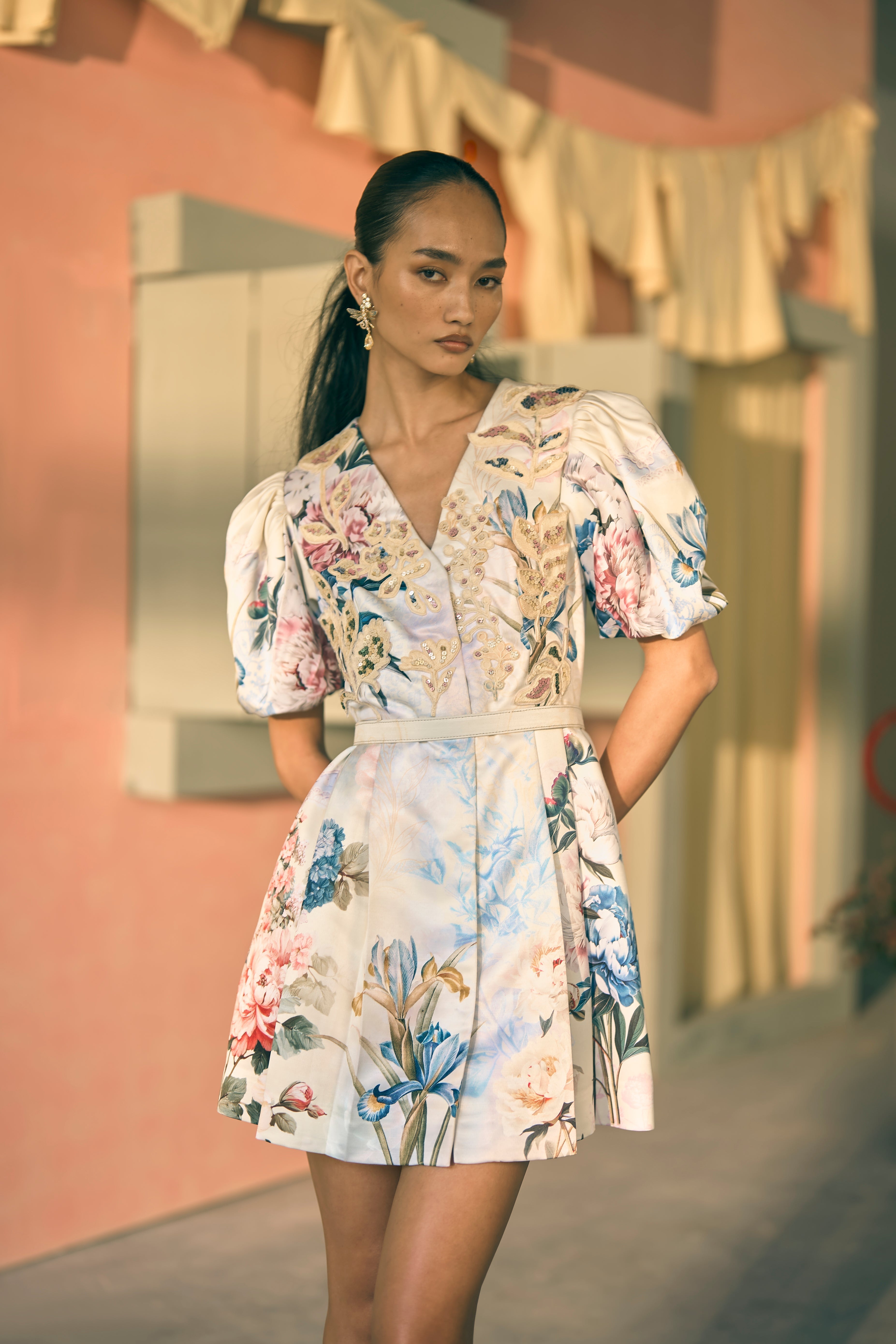 Porto Ambered Atlas Mini Dress