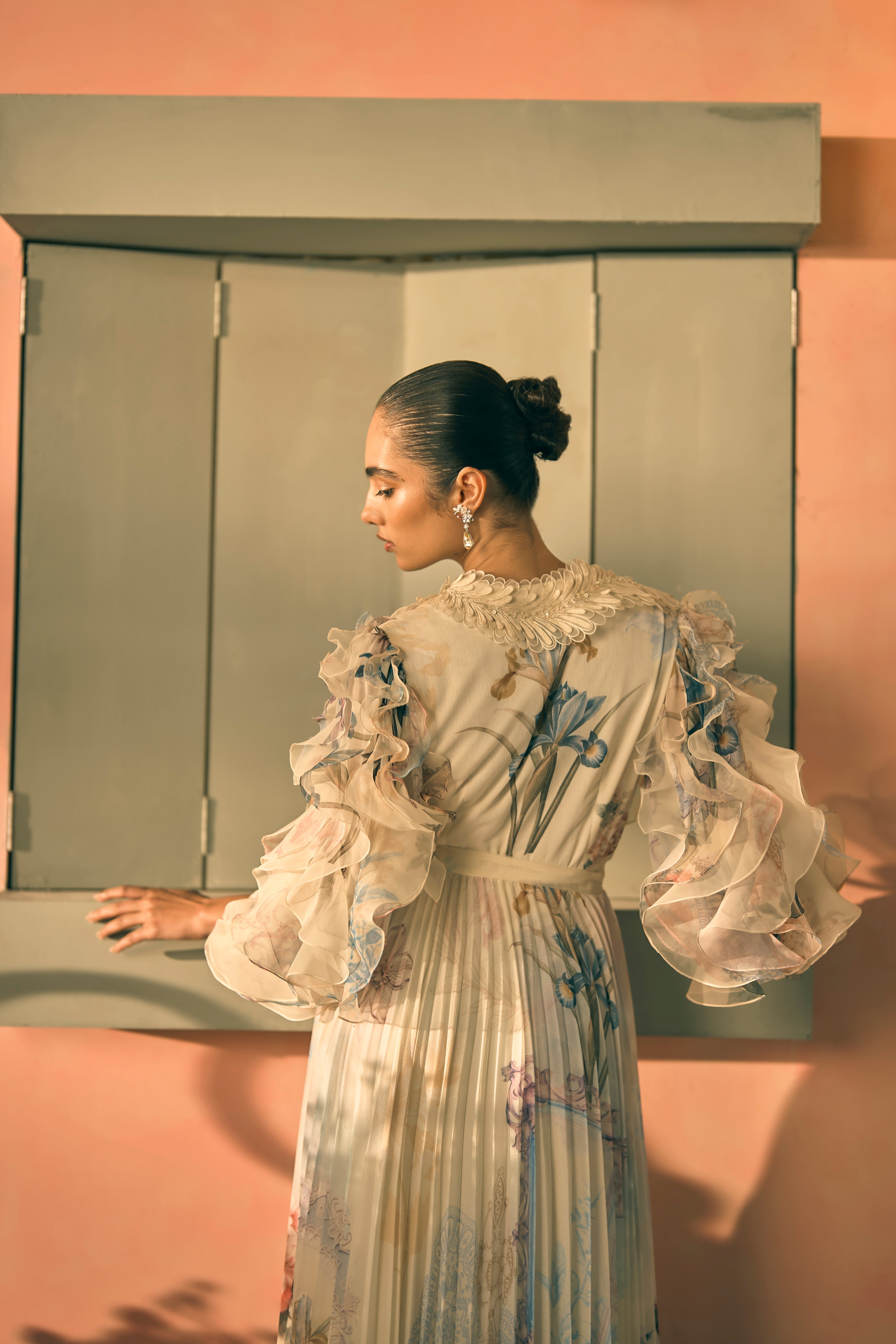 Porto Herbarium Pleated Maxi Dress