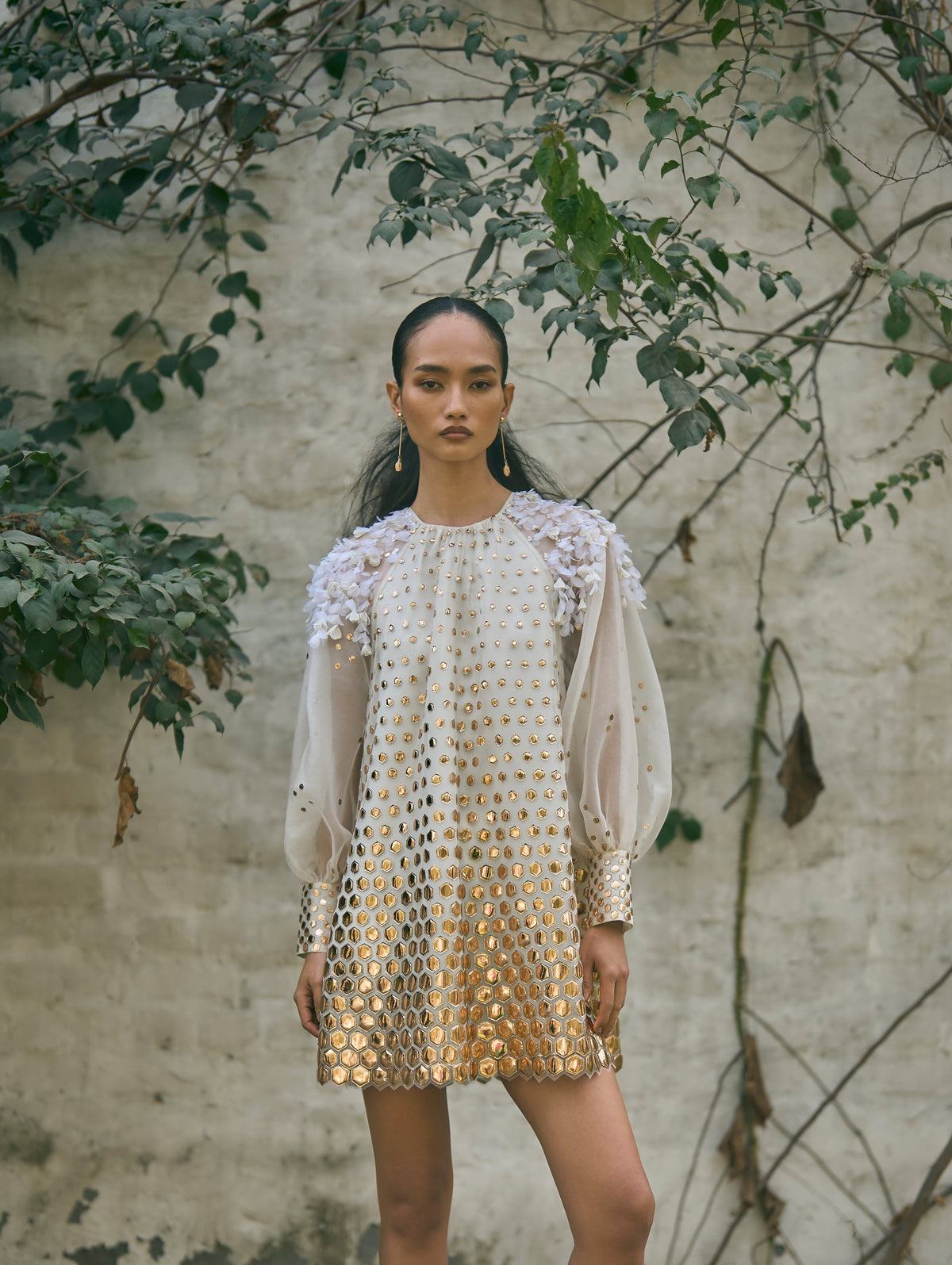 Auric Petal Shift Flora Mini Dress