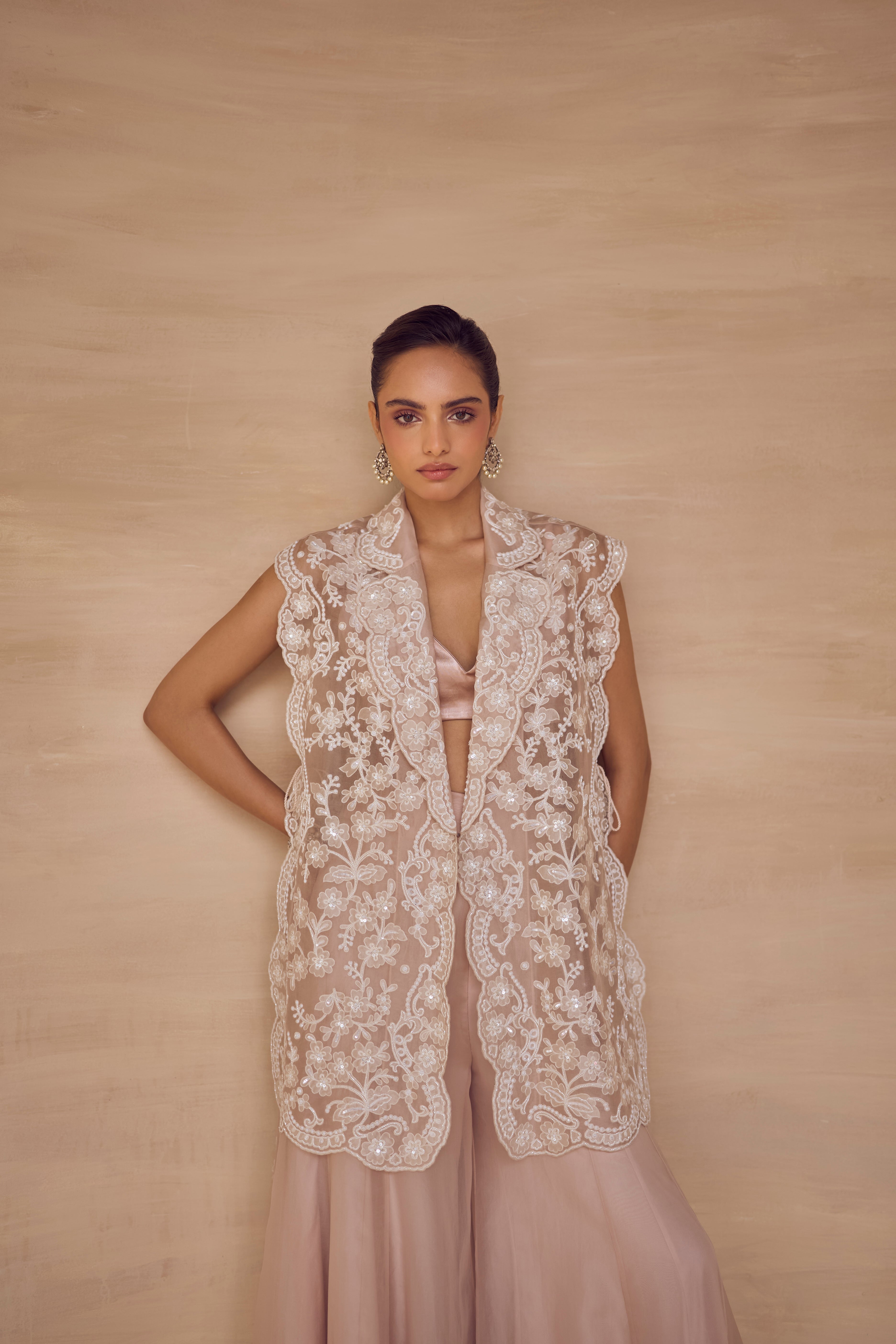 Roserie Embroidered Jacket Set