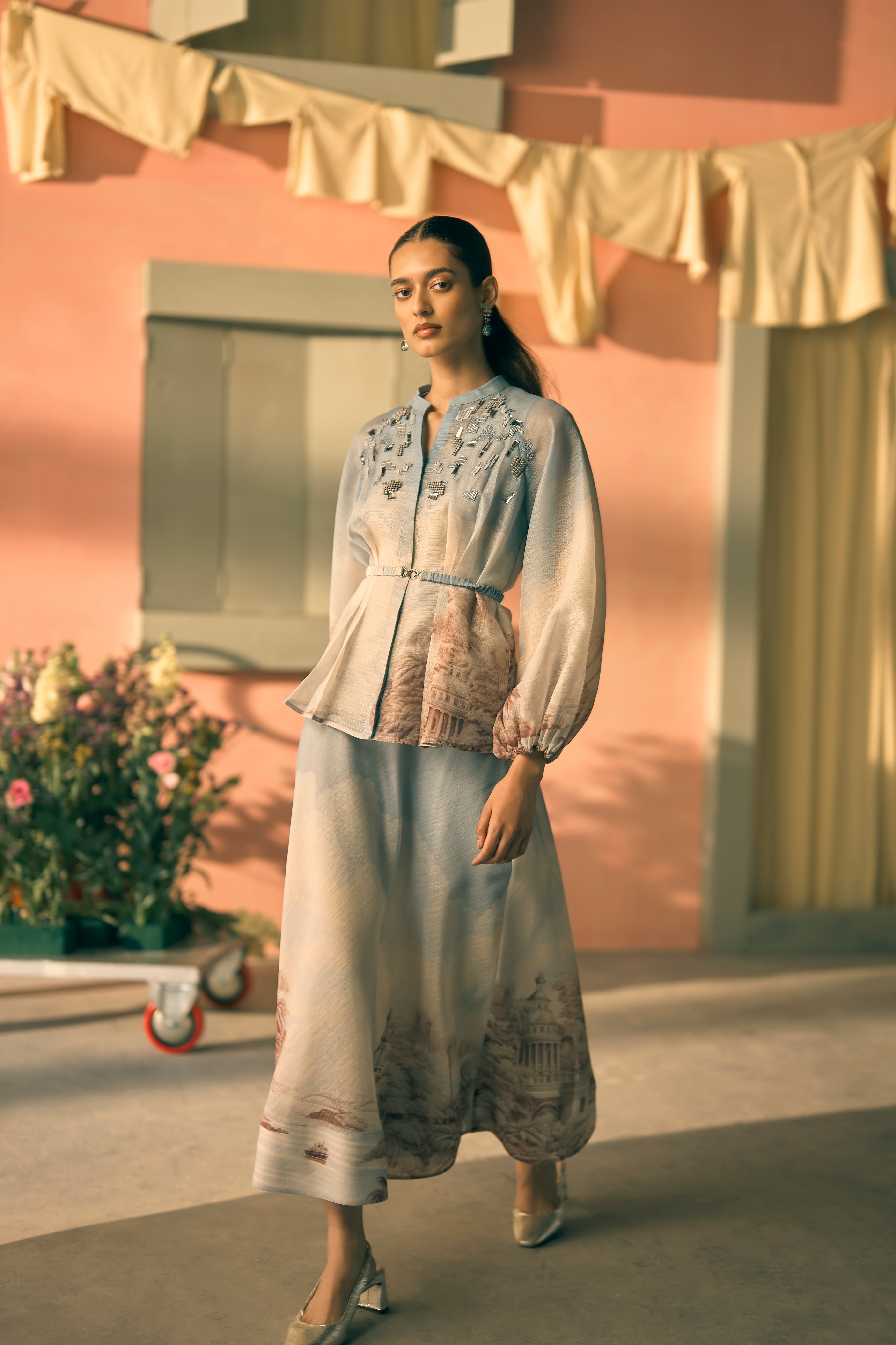 Porto Marine Mural Top And Skirt