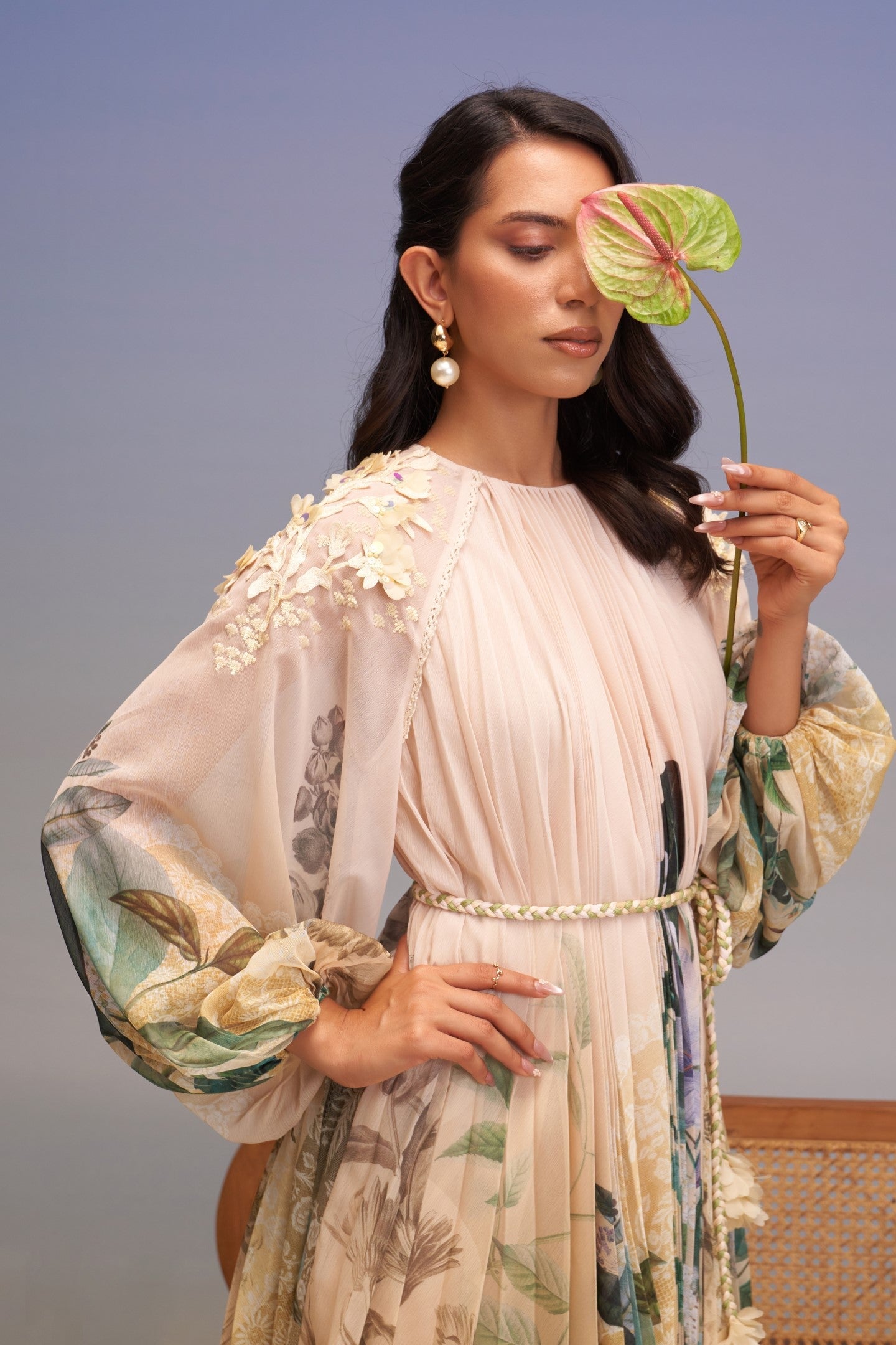 SNOWING PLEATED MINI DRESS