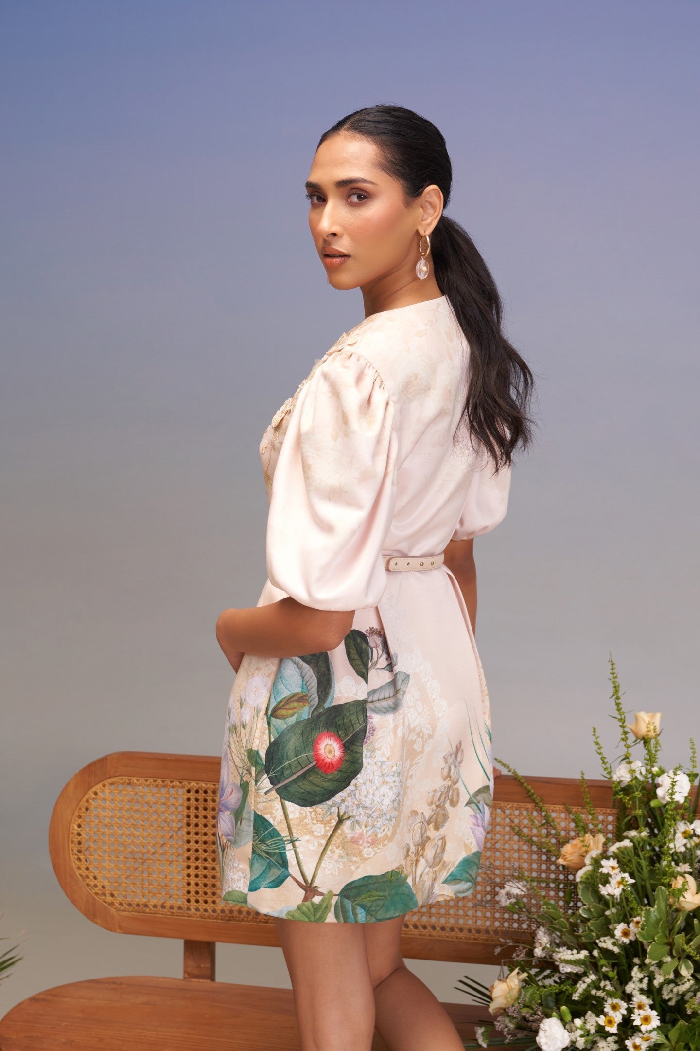 SNOWING FIT-AND-FLARE SIGNATURE DRESS
