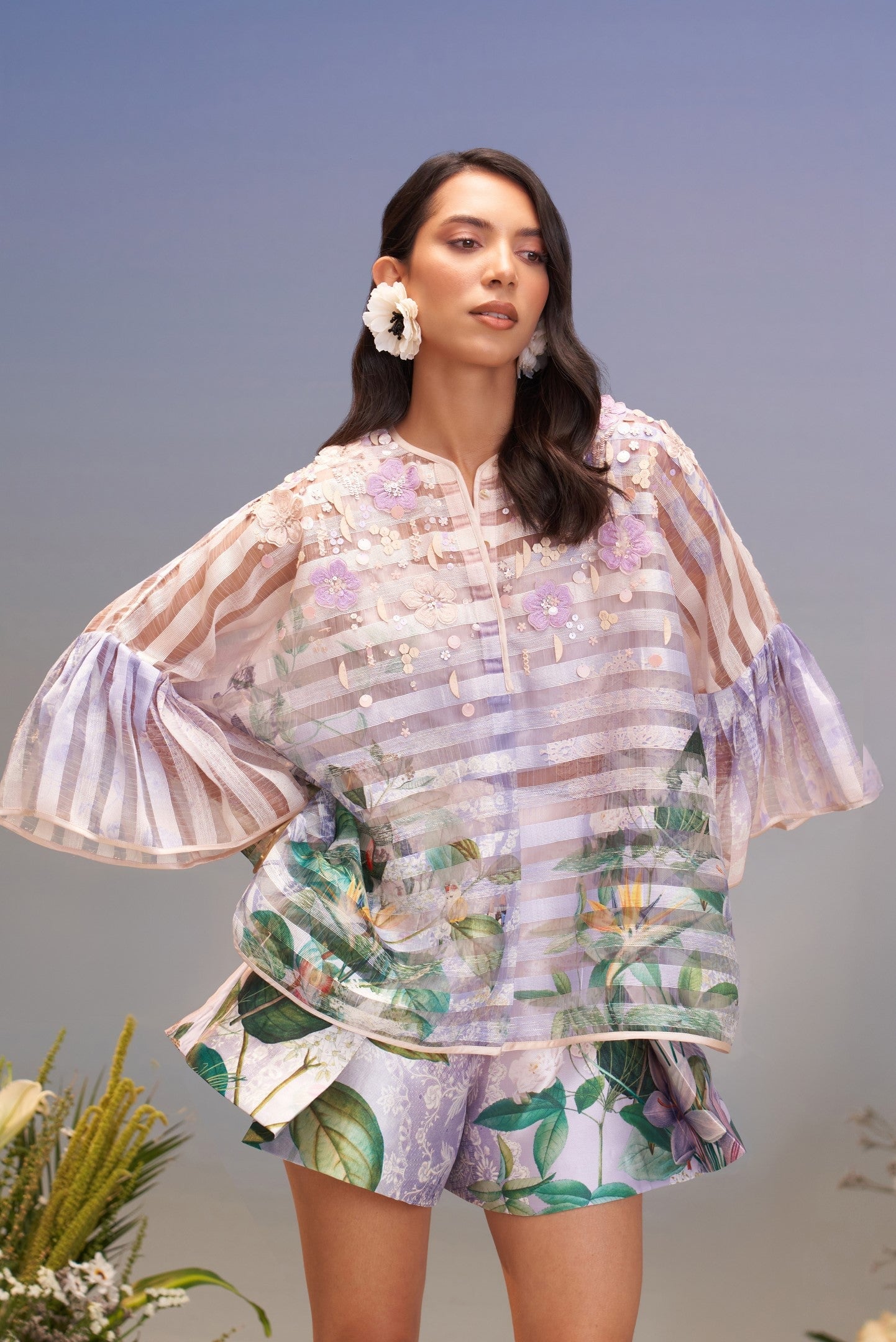 SNOWDROP RELAXED FIT TOP WITH PLEATED MINI SKORTS