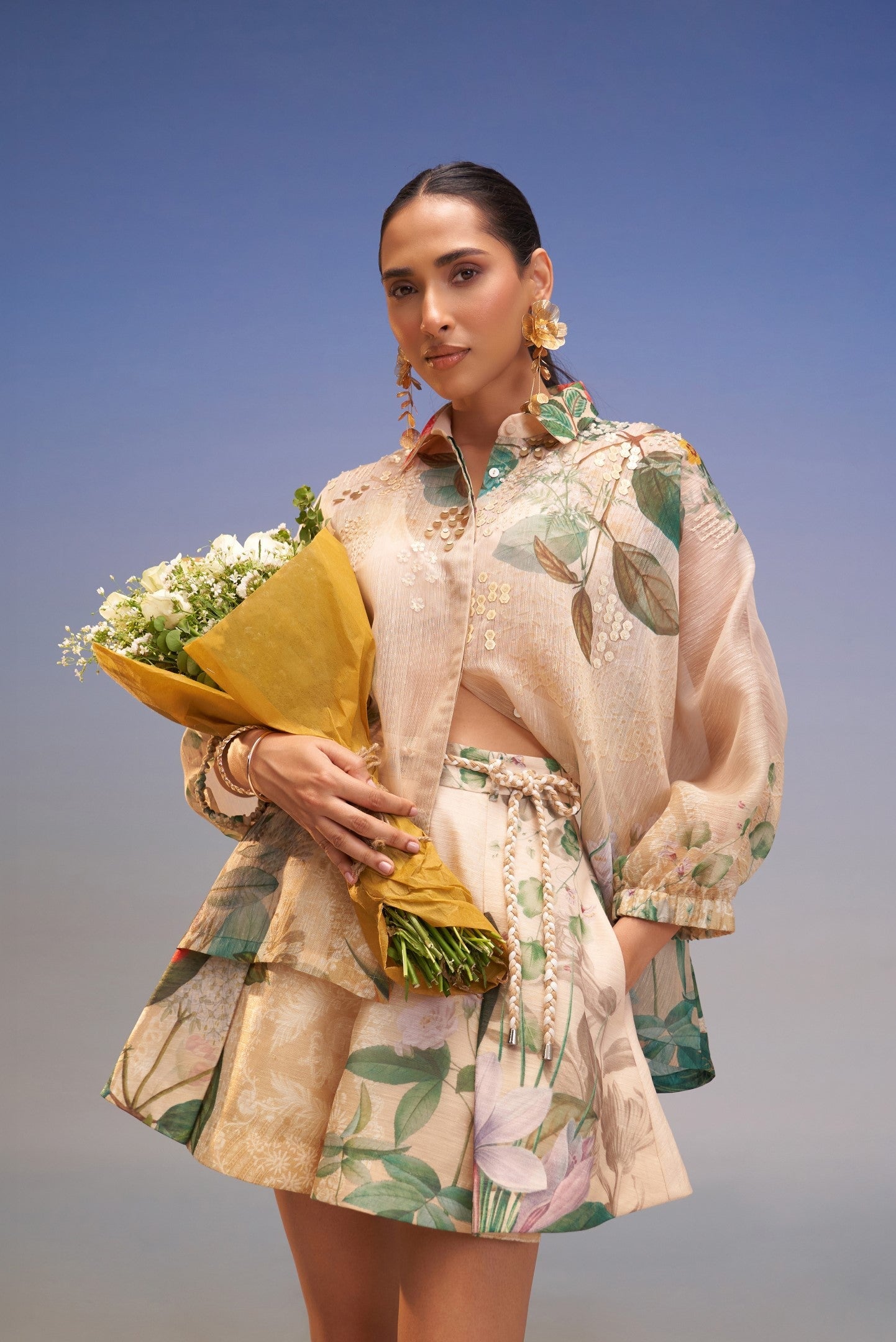 SNOWING EMBELLISHED RELAXED SHIRT