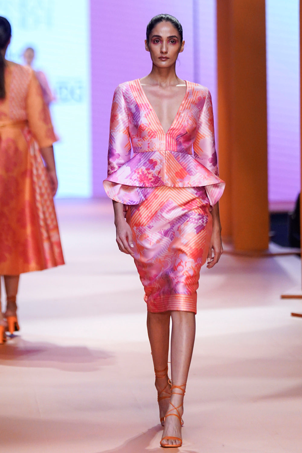 SYRUS PEPLUM TOP AND SKIRT SET