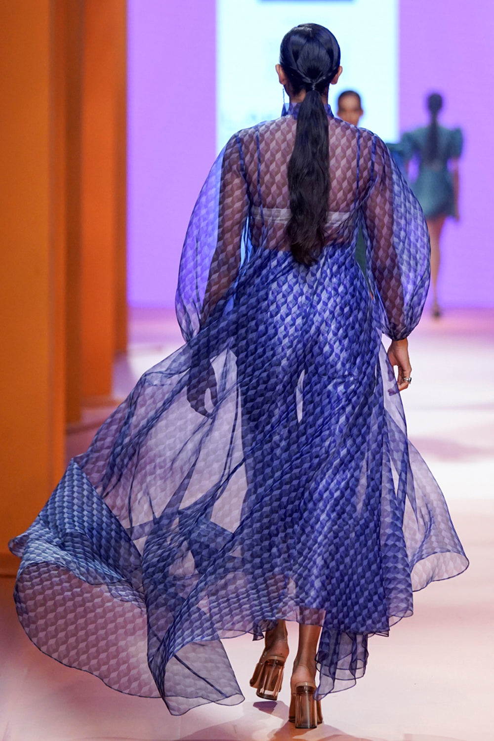 DAWN SHEER ORGANZA CAPE AND PANTS SET