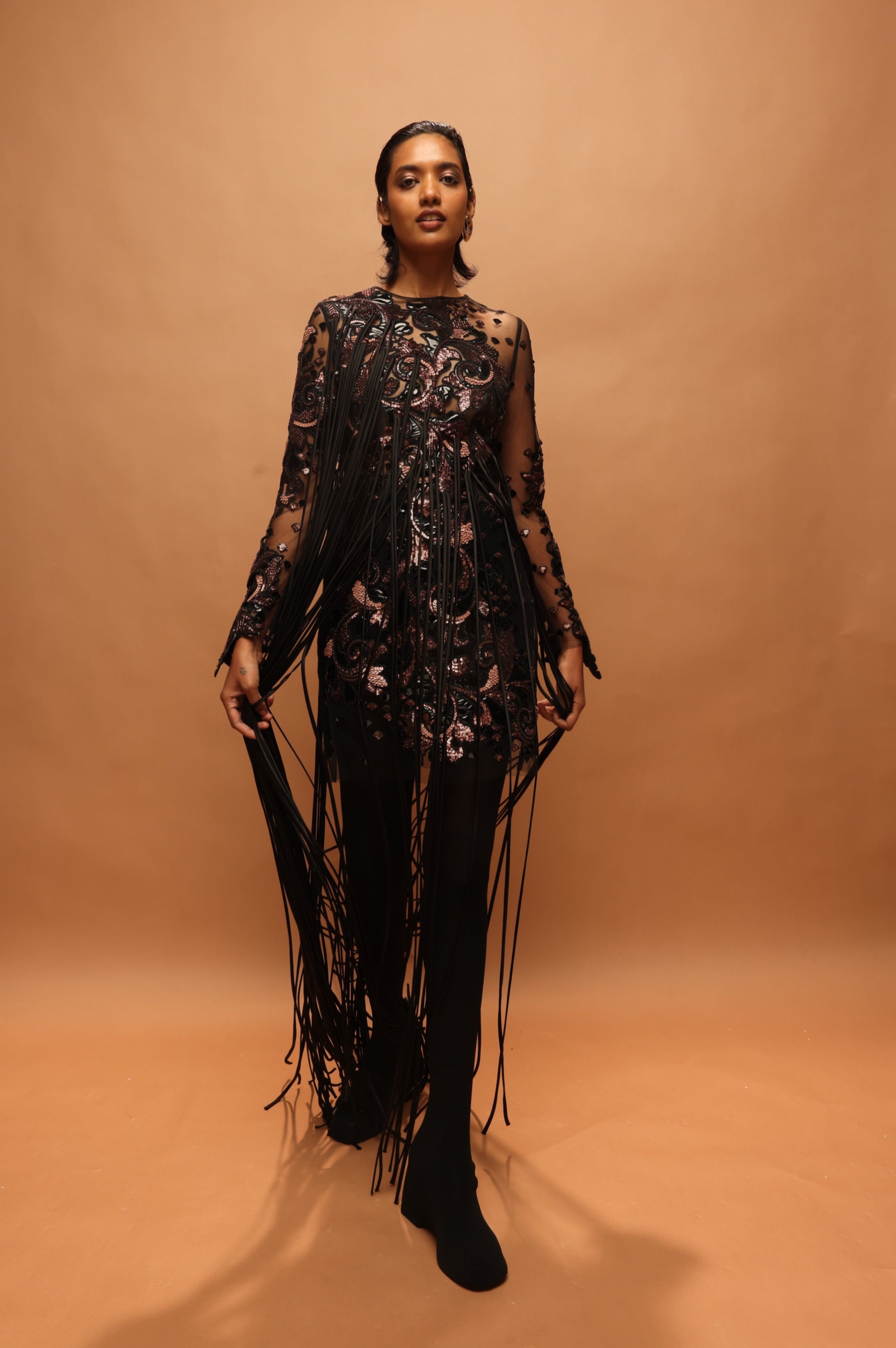 Araquis Corvus Fringe Dress