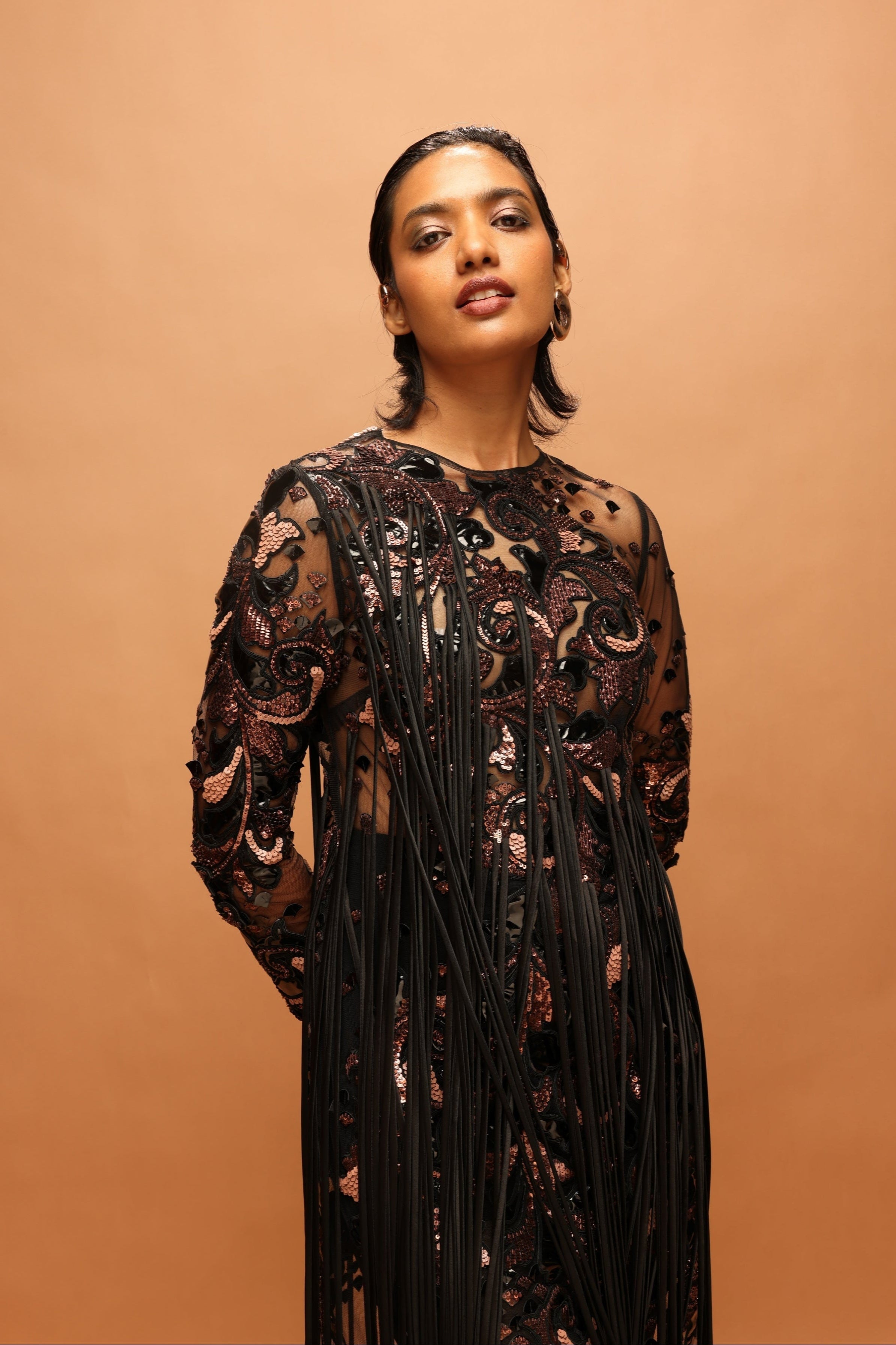 Araquis Corvus Fringe Dress