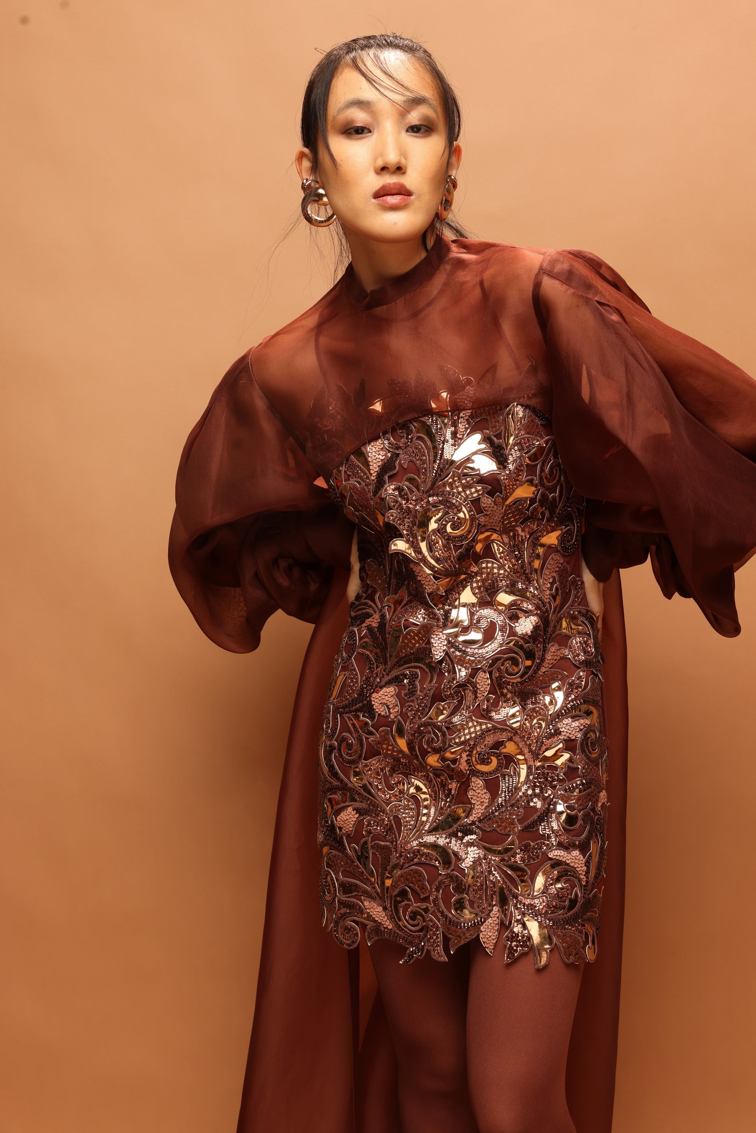 Araquis Cinnamon Haze Dress And Cape