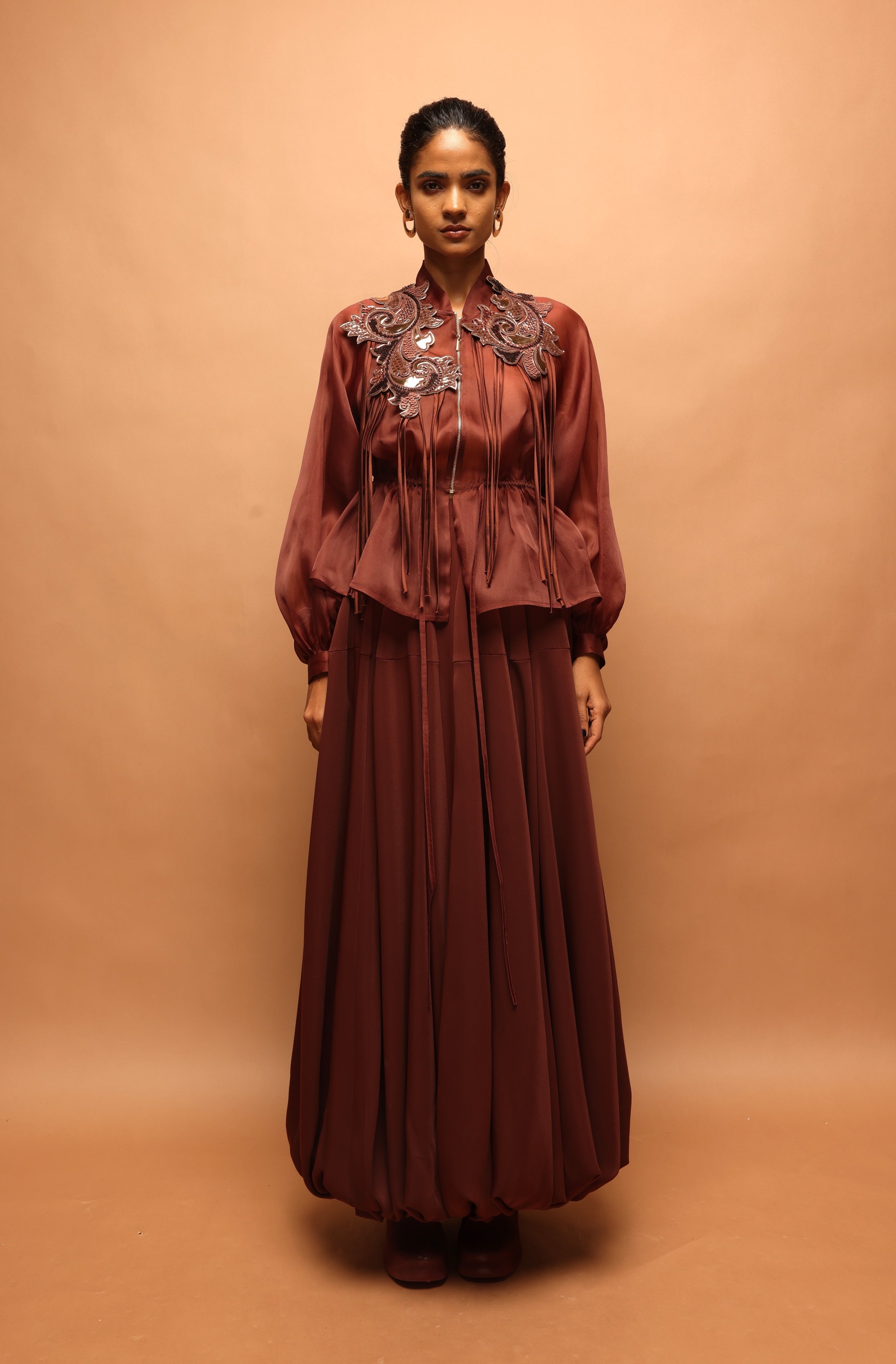 Araquis Burnished Top And Skirt