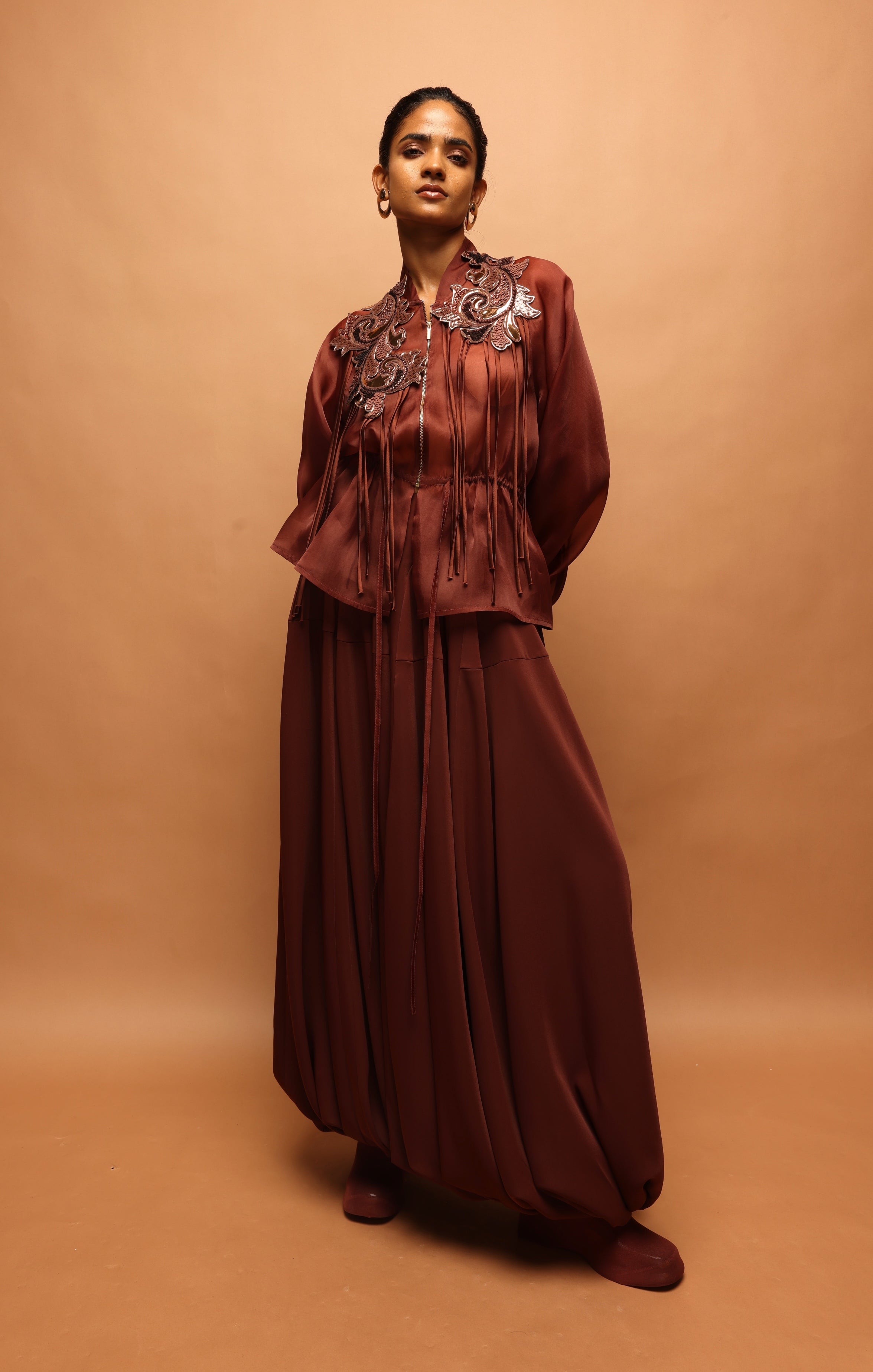 Araquis Burnished Top And Skirt