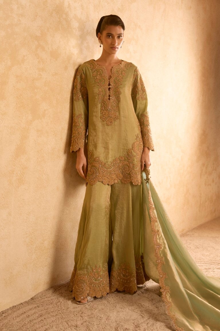 CHARISMA JADE GREEN SHARARA SET