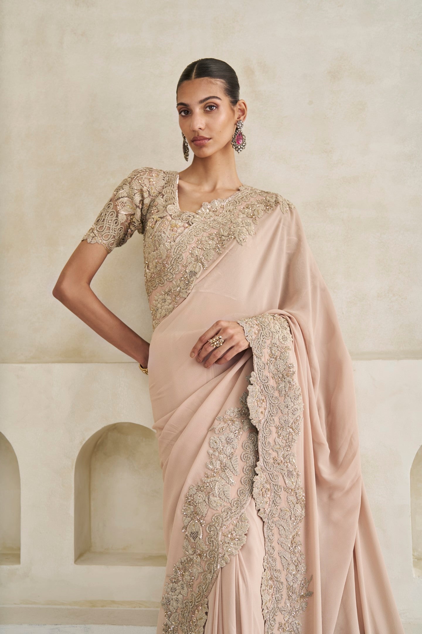 Mystic Vale Saree And Blouse Set