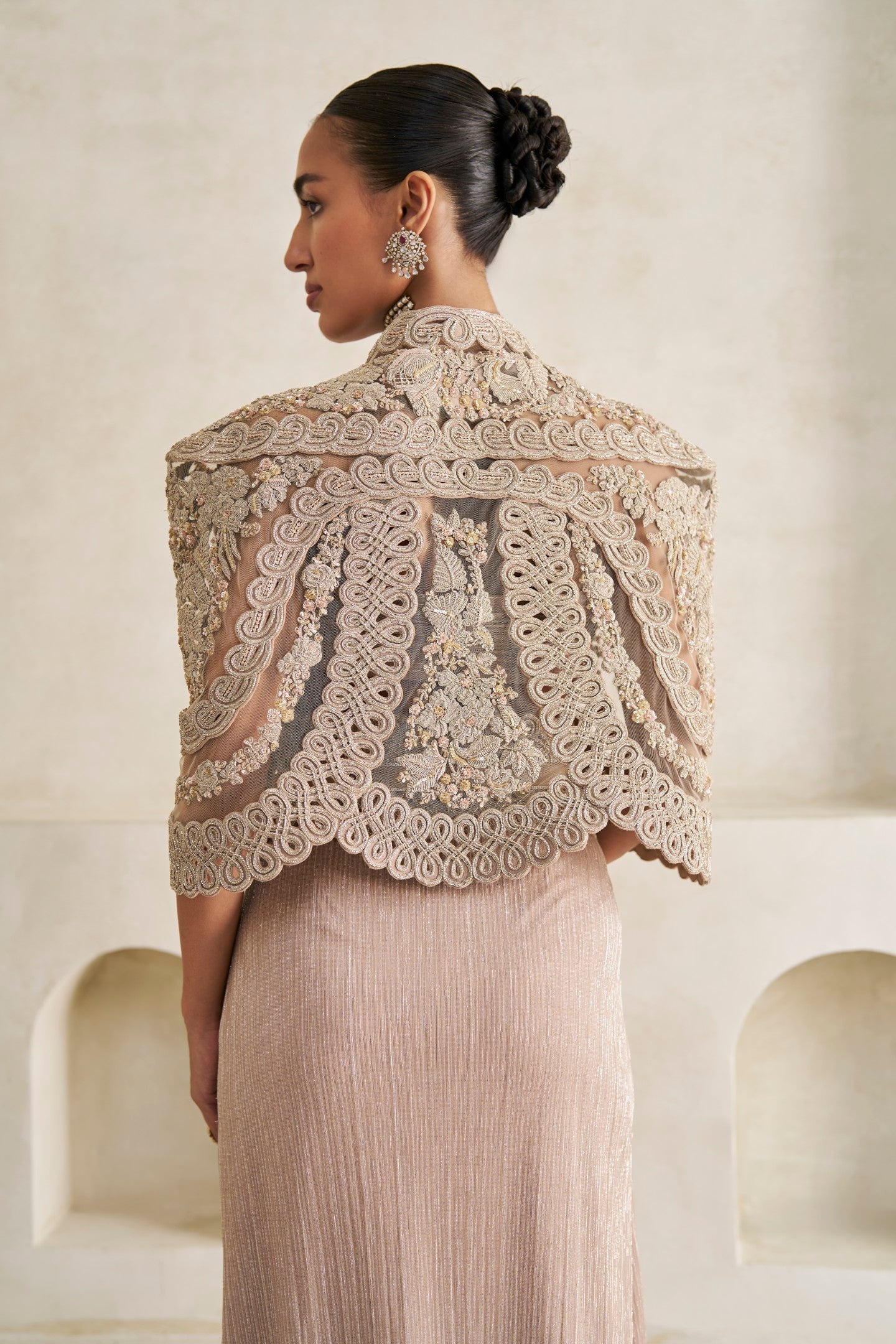 The Gilded Reverie Cape And Pleated Skirt