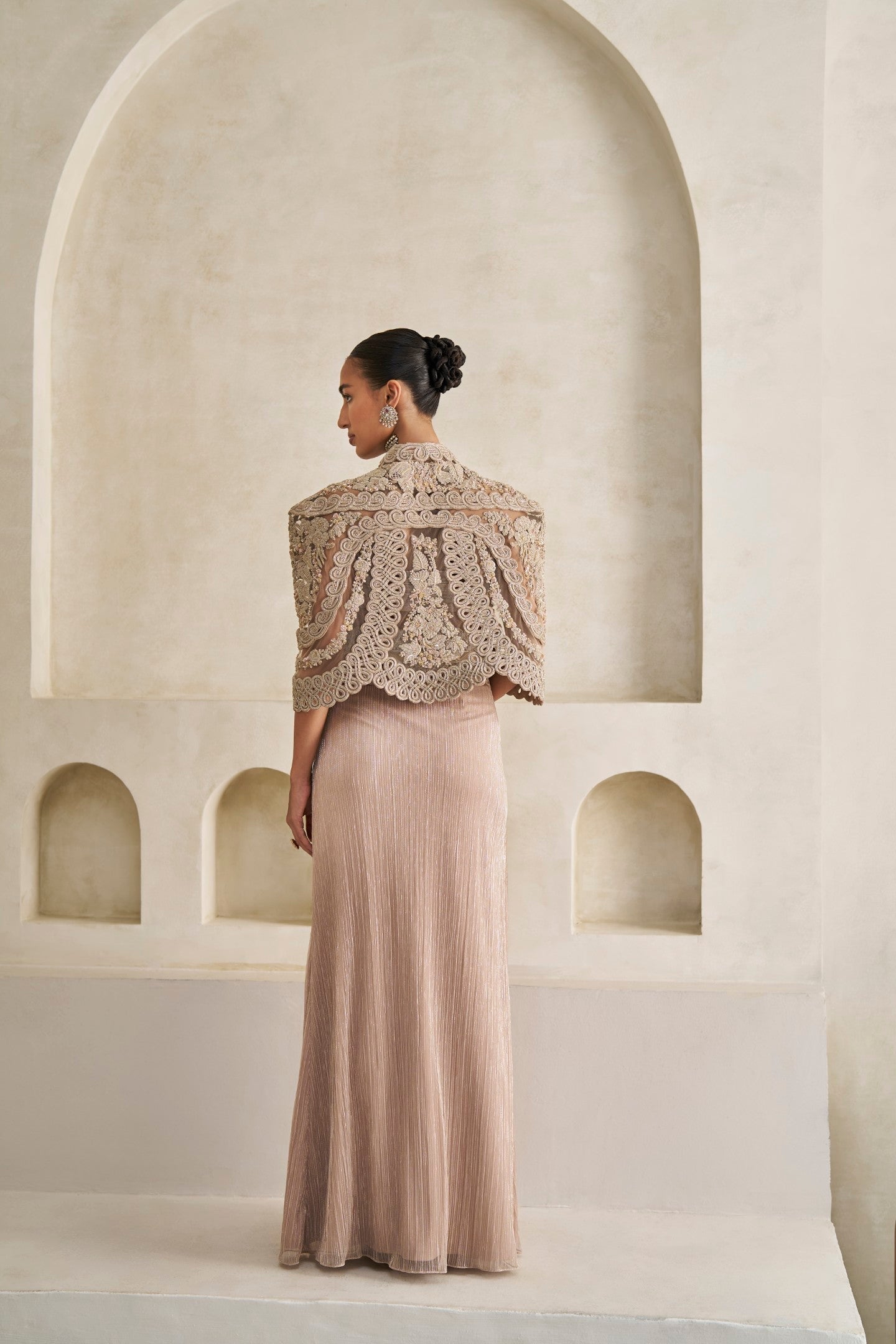 The Gilded Reverie Cape And Pleated Skirt