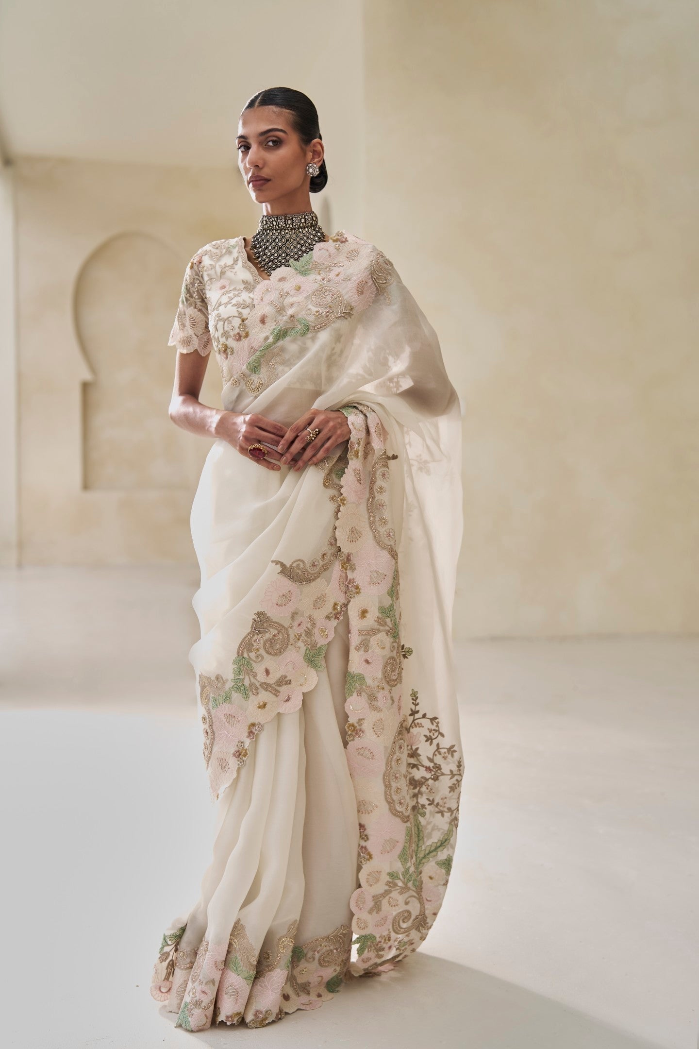 Almera Amber Bloom Saree Set