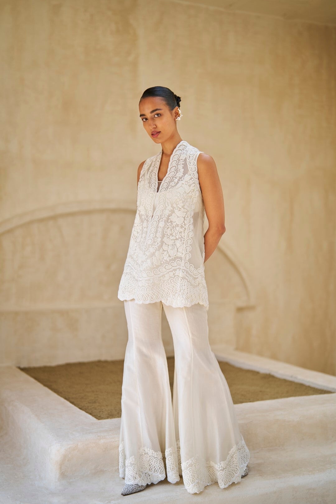 Frosted Bloom Ornate Kurta Set