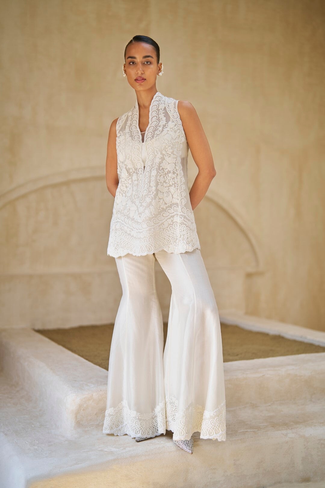 Frosted Bloom Ornate Kurta Set