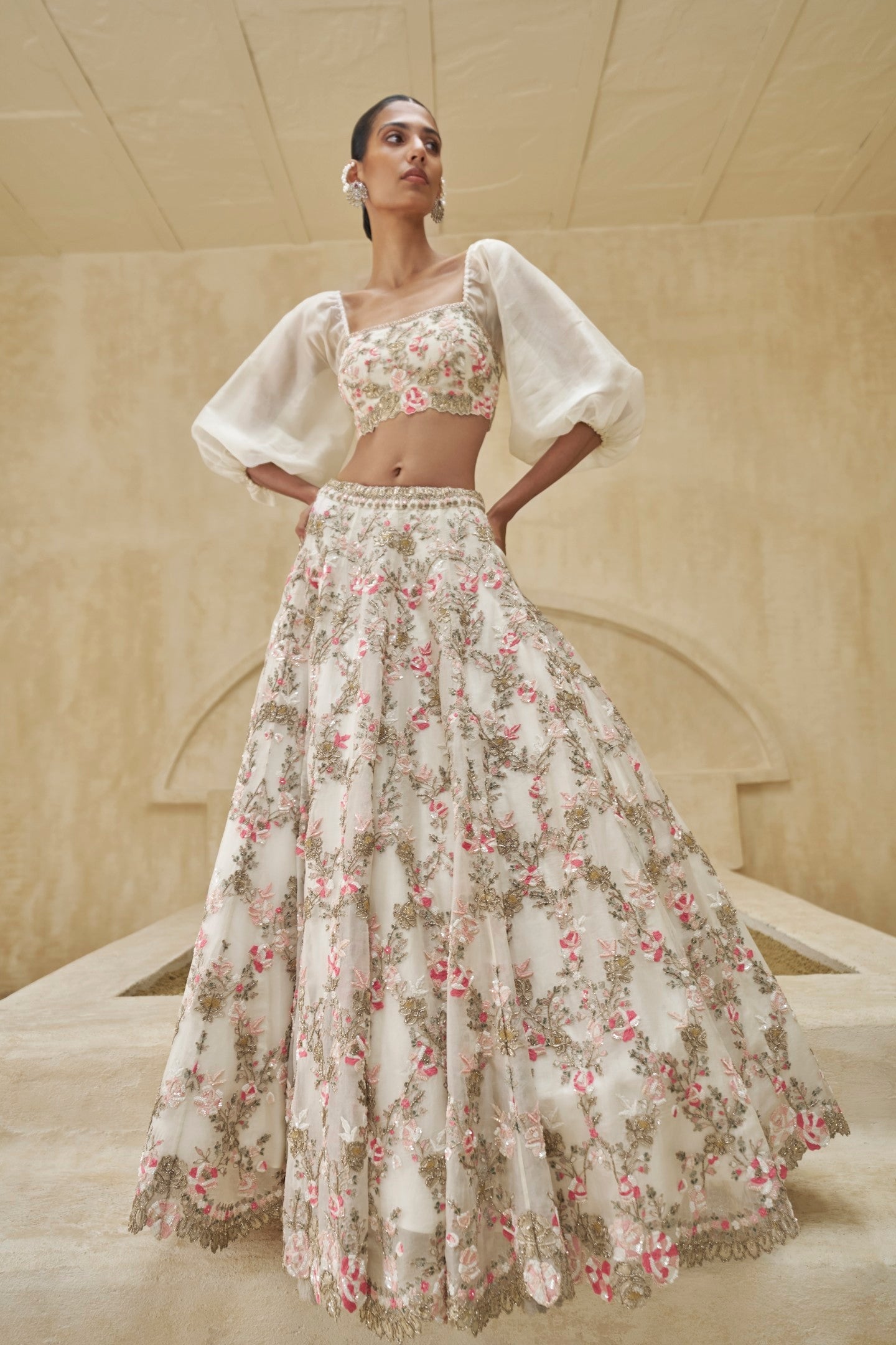 Liatris Alba Gold Lehenga And Blouse Set