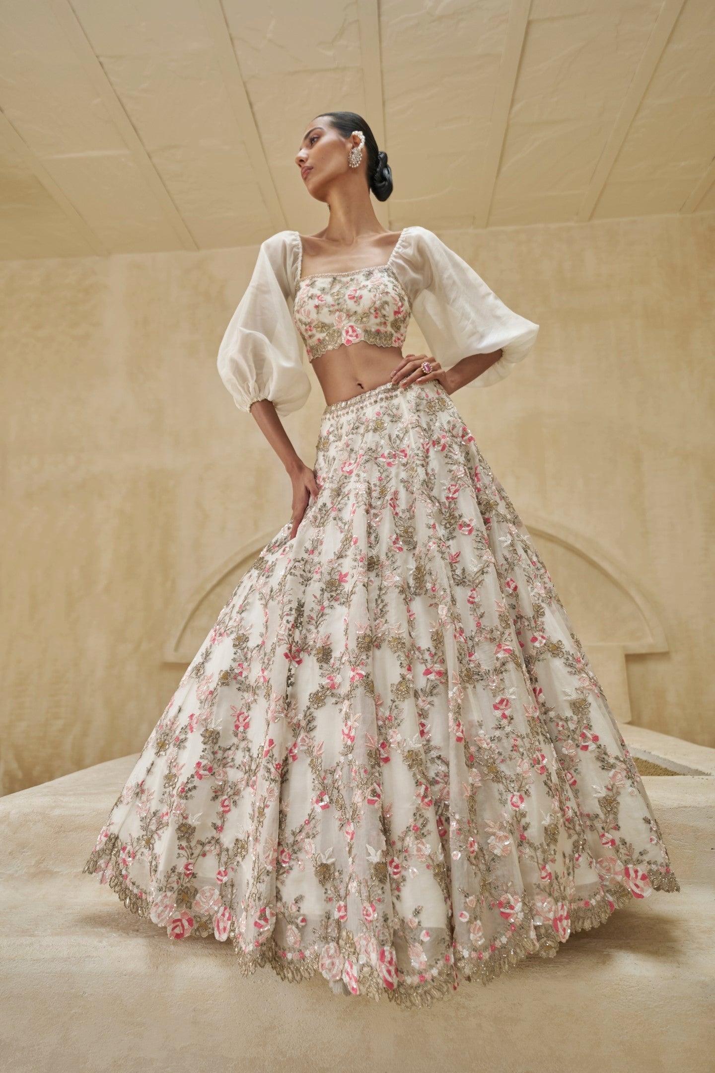 Liatris Alba Gold Lehenga And Blouse Set