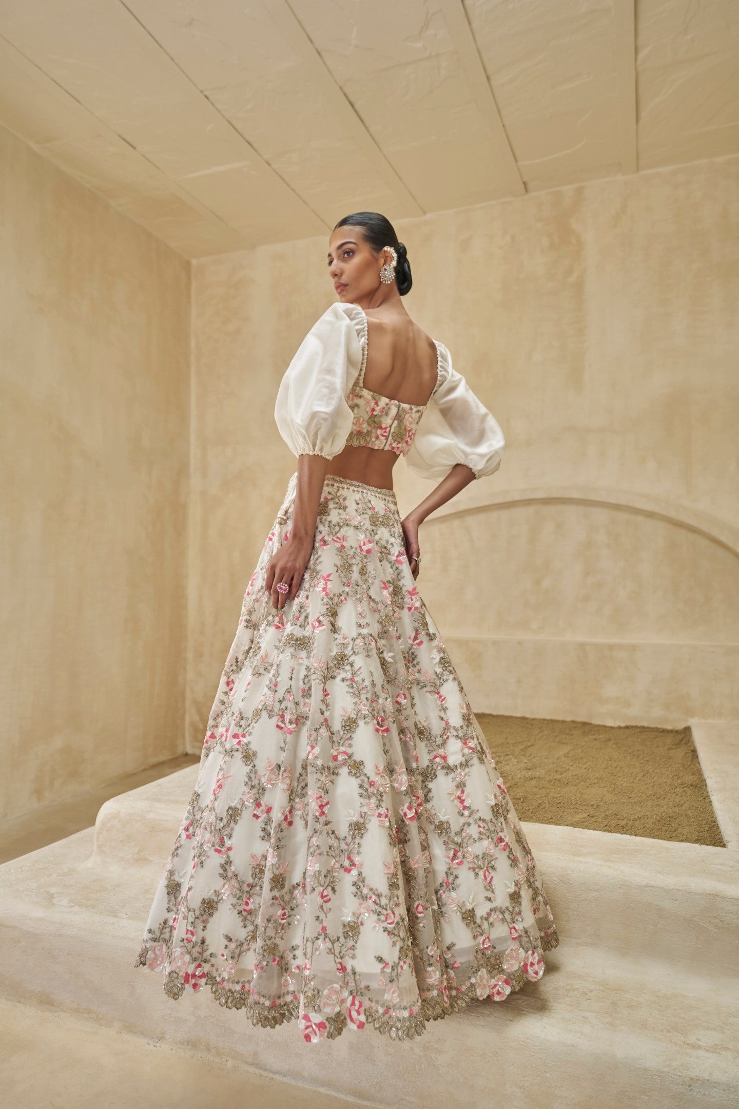 Liatris Alba Gold Lehenga And Blouse Set