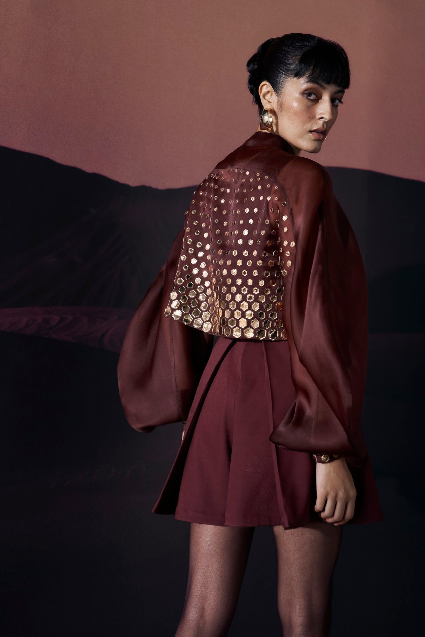 Araquis Garnet Halo Ensemble Bomber jacket
