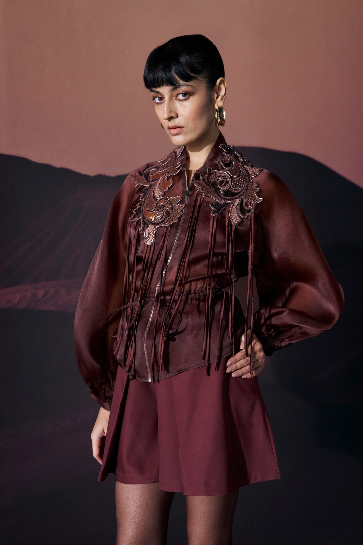 Araquis Fringe Oracle Bomber Jacket