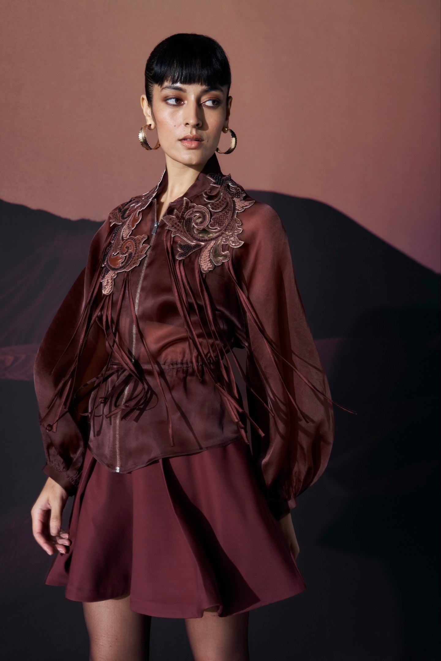 Araquis Fringe Oracle Bomber Jacket And Skorts