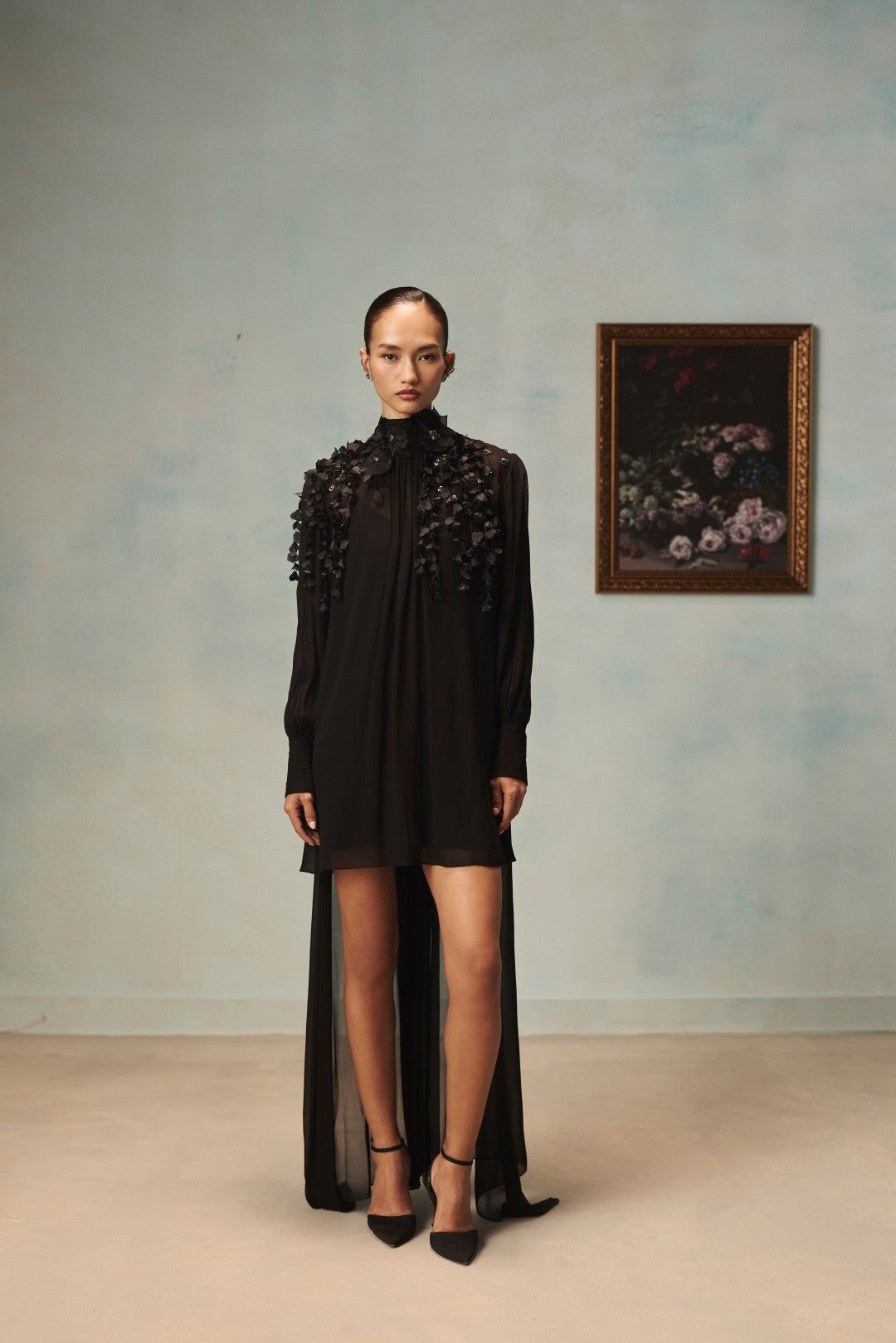 The Ebon Hue Flowing Hem Dress