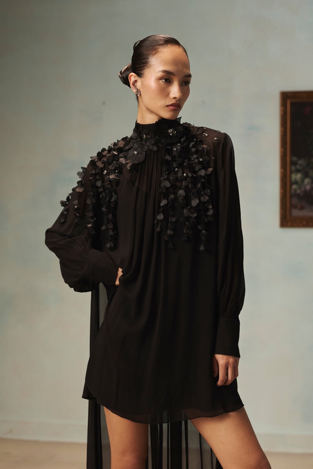 The Ebon Hue Flowing Hem Dress