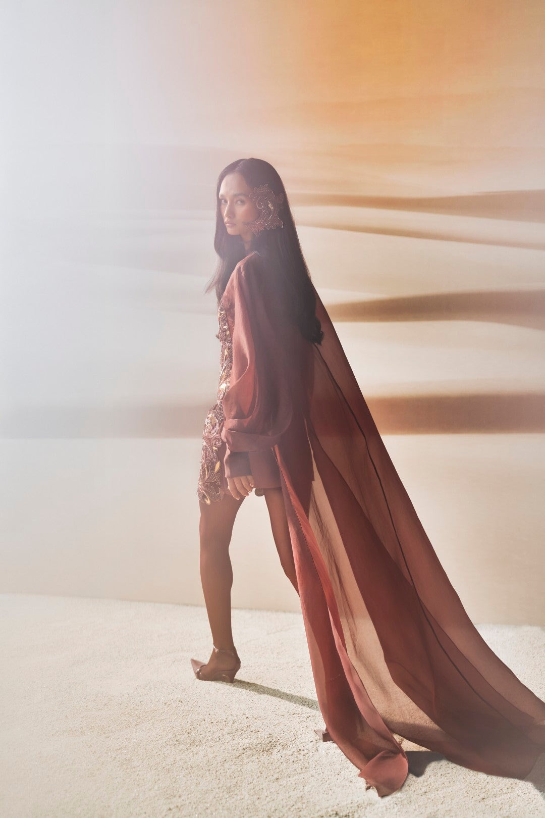 Araquis Cinnamon Haze Dress And Cape