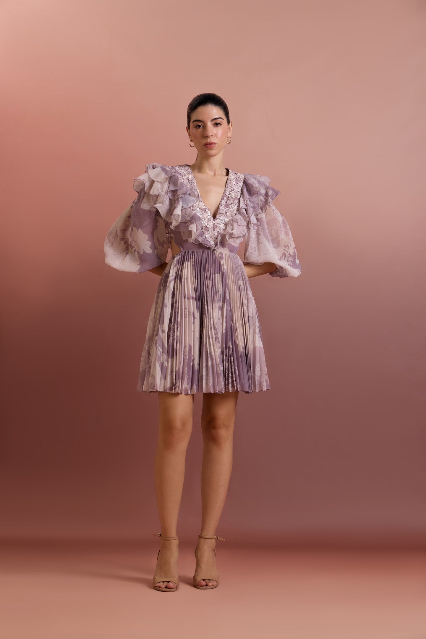 ARTISIMO EMBELLISHED CUT-OUT MINI DRESS