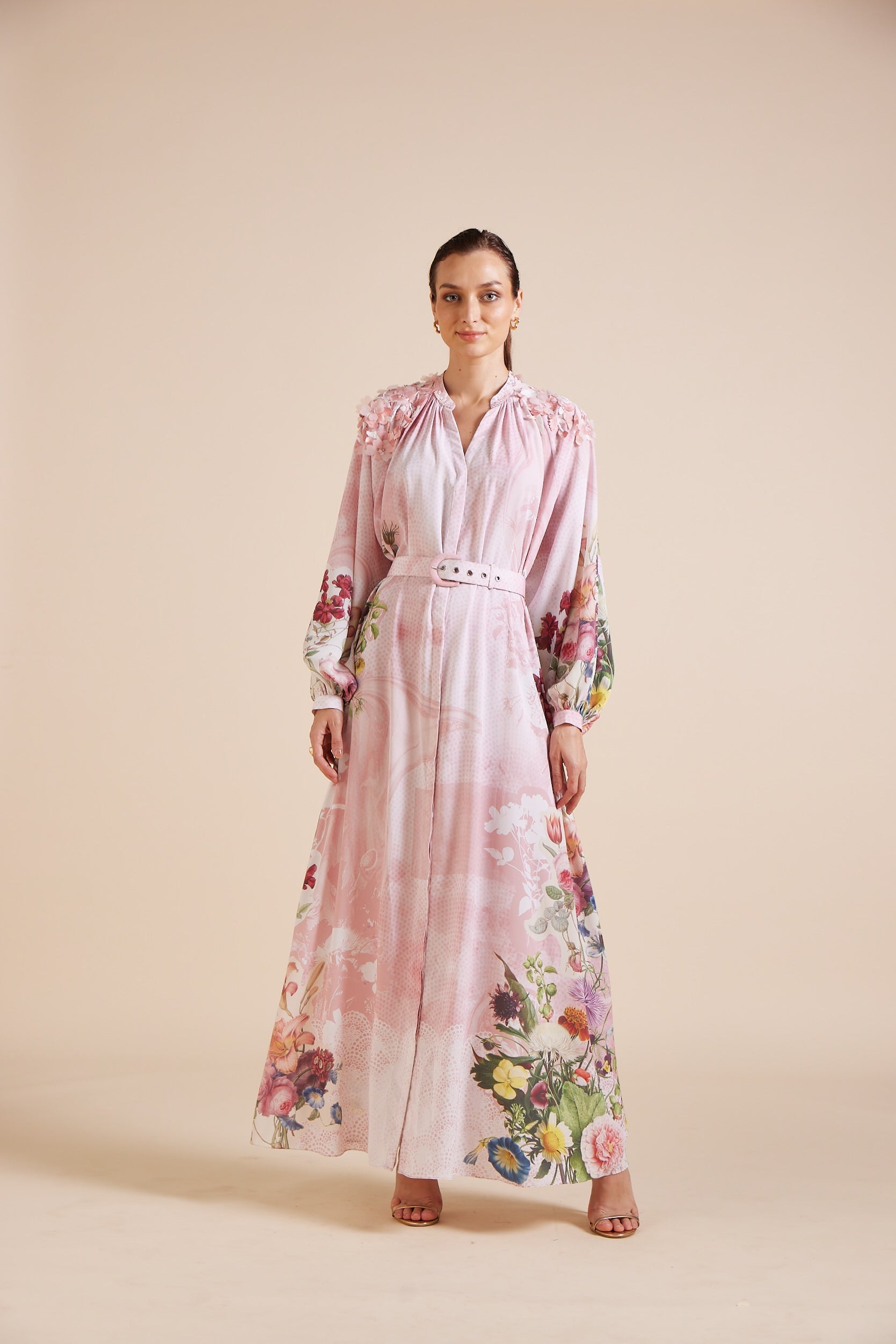 Livia Pink Blosson Maxi Dress