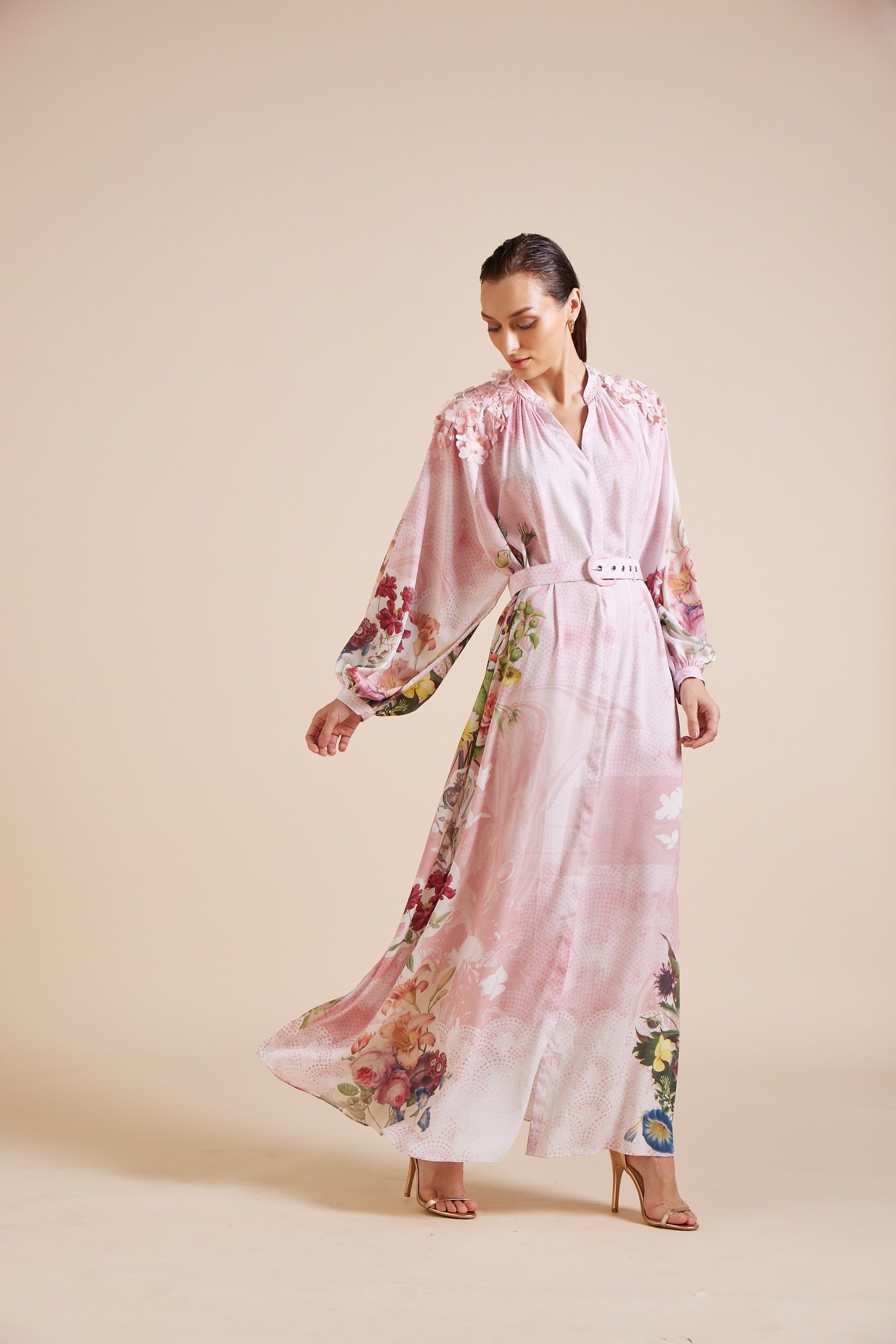 Livia Pink Blosson Maxi Dress