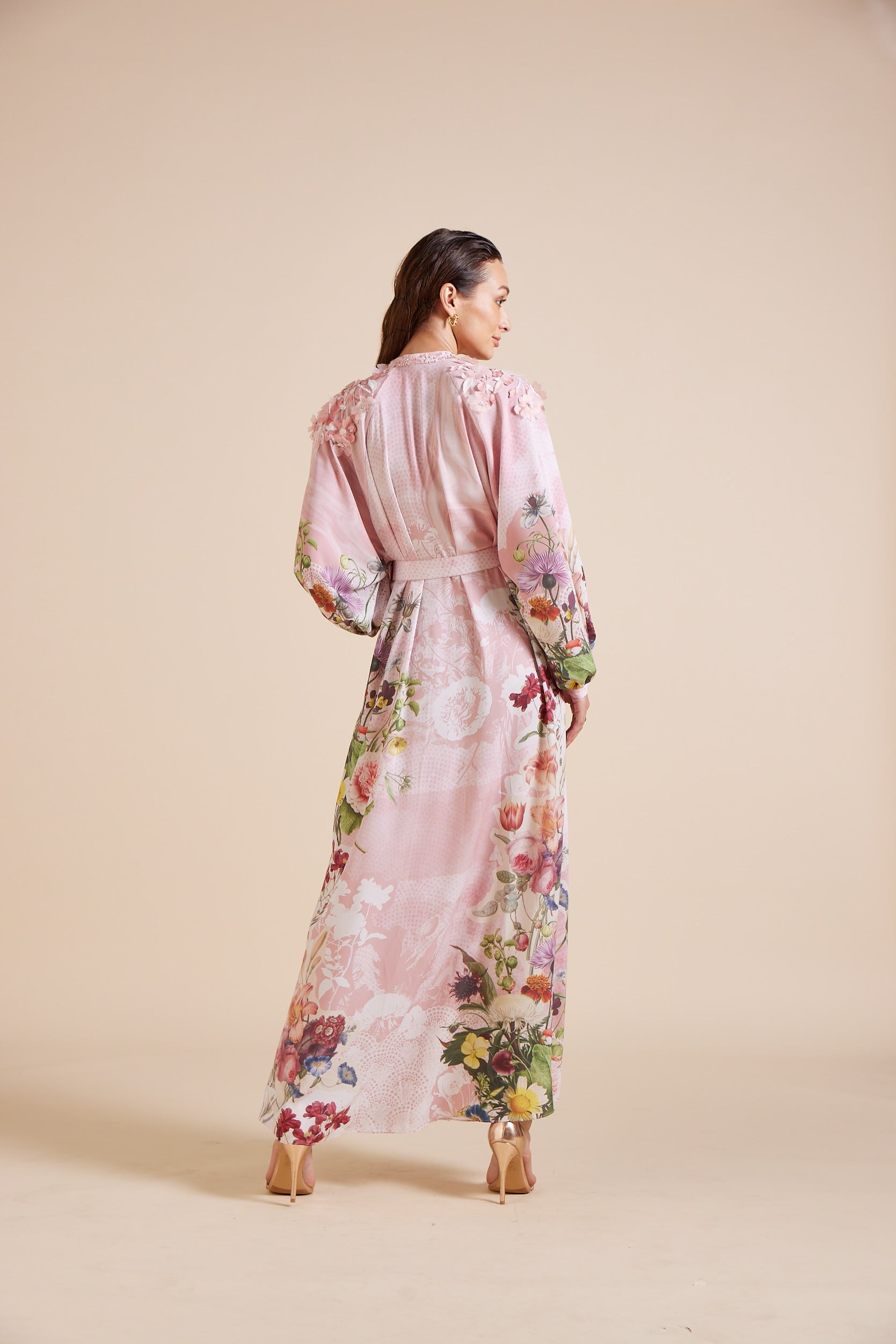 Livia Pink Blosson Maxi Dress
