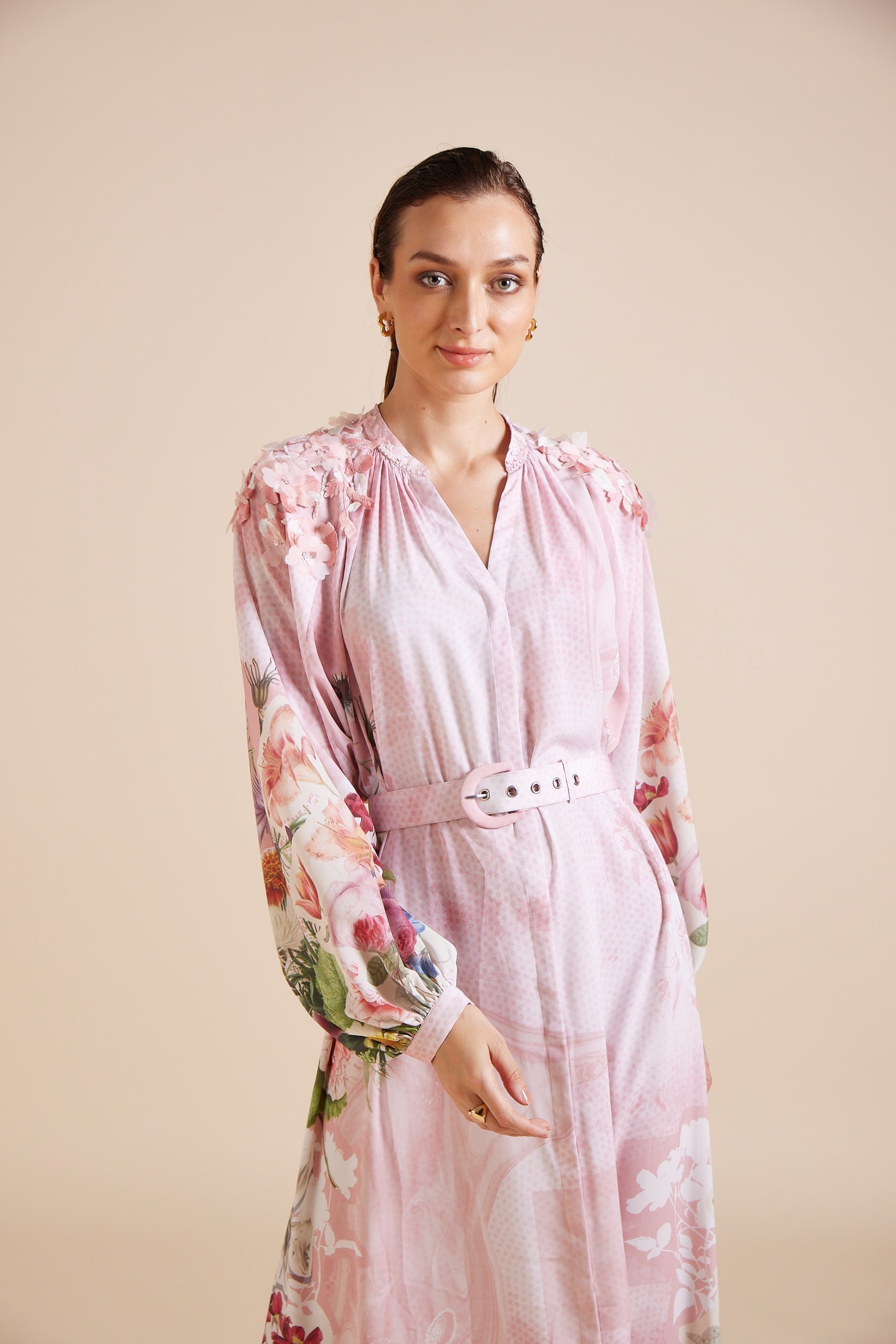 Livia Pink Blosson Maxi Dress